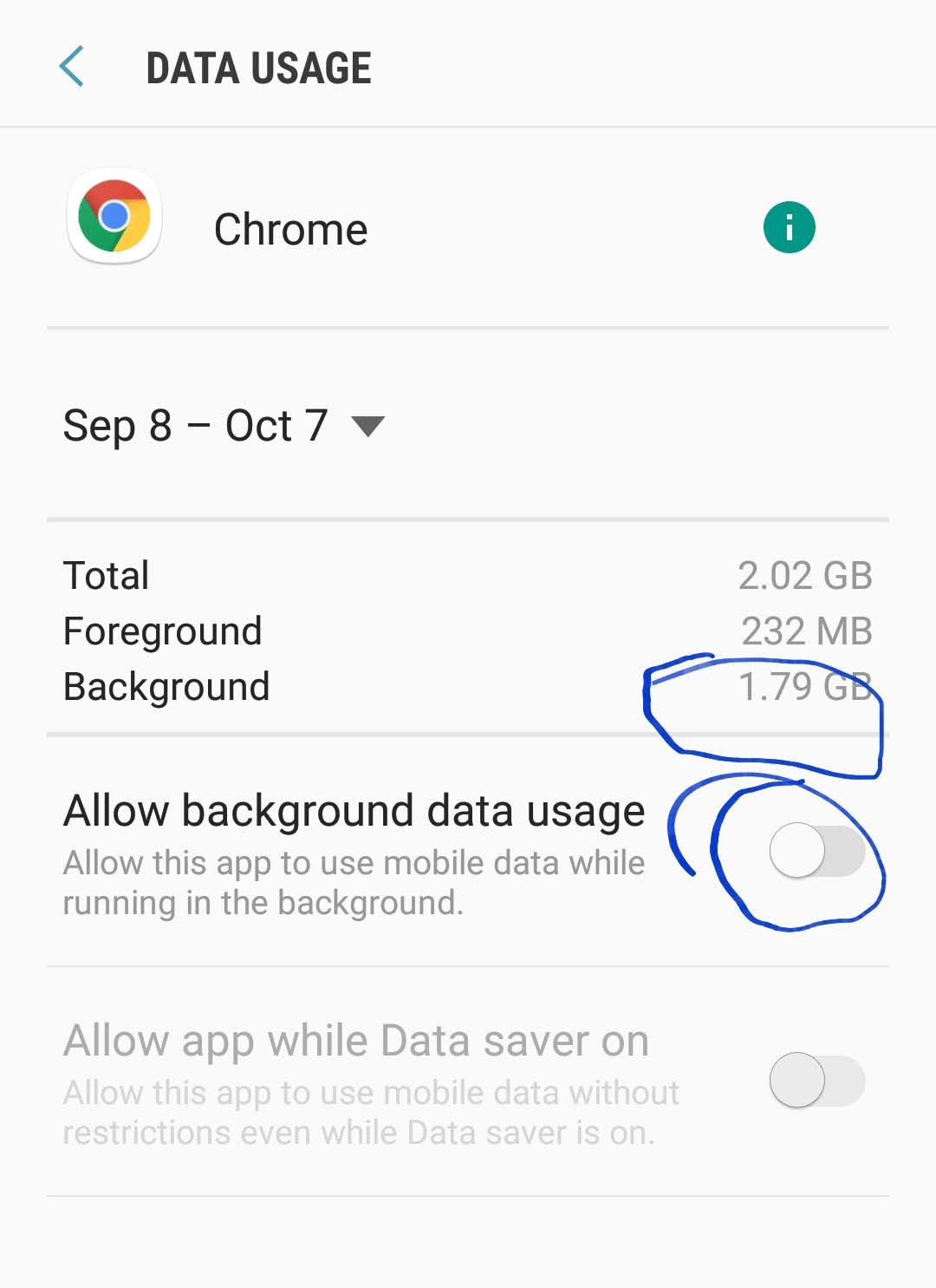 Chrome uses lots of background data despite Chrome background data  RESTRICTED in Android setups - Android Community