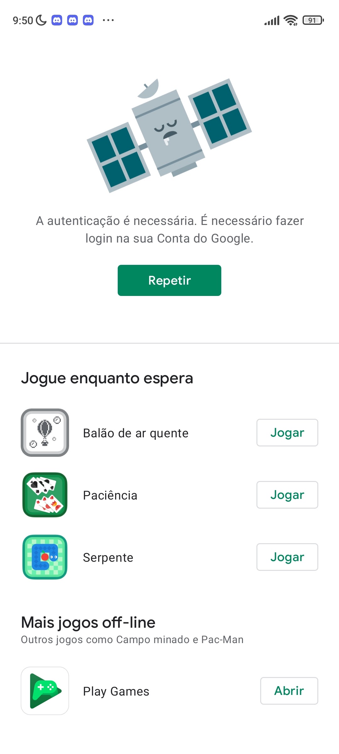 Alguns serviços da Google não estão funcionando. - Comunidade Google Play