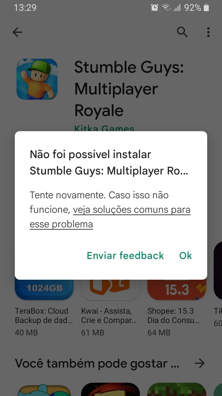 Por que não consigo instalar o aplicativo? - Comunidade Google Play