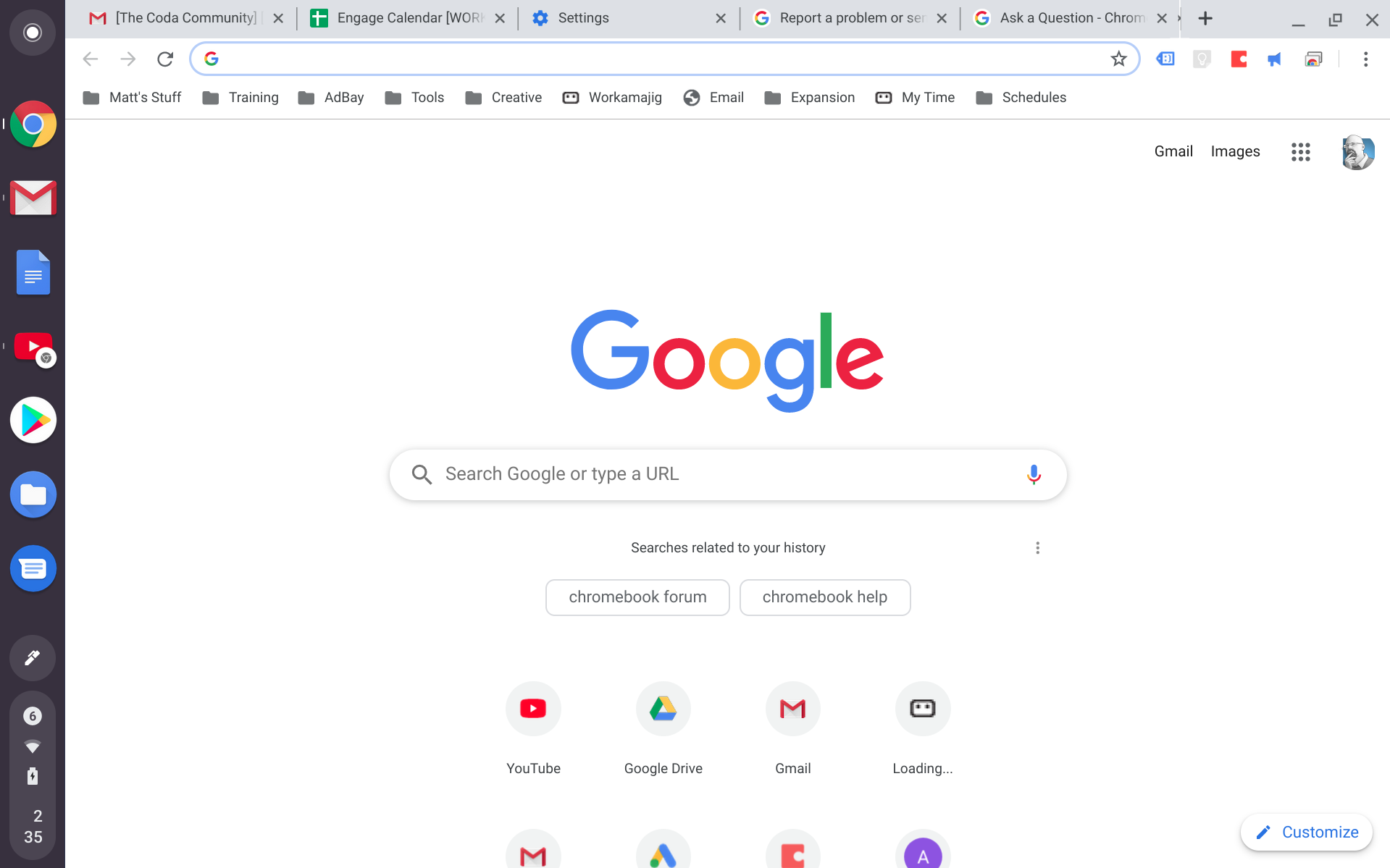 Google tabs