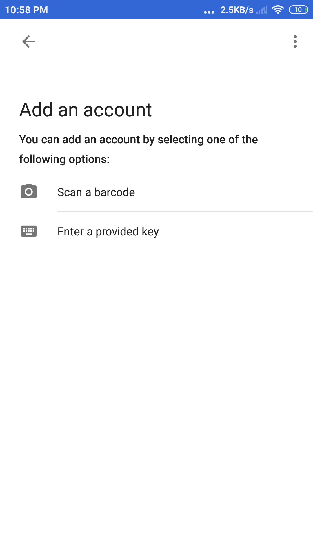 lost google authenticator key