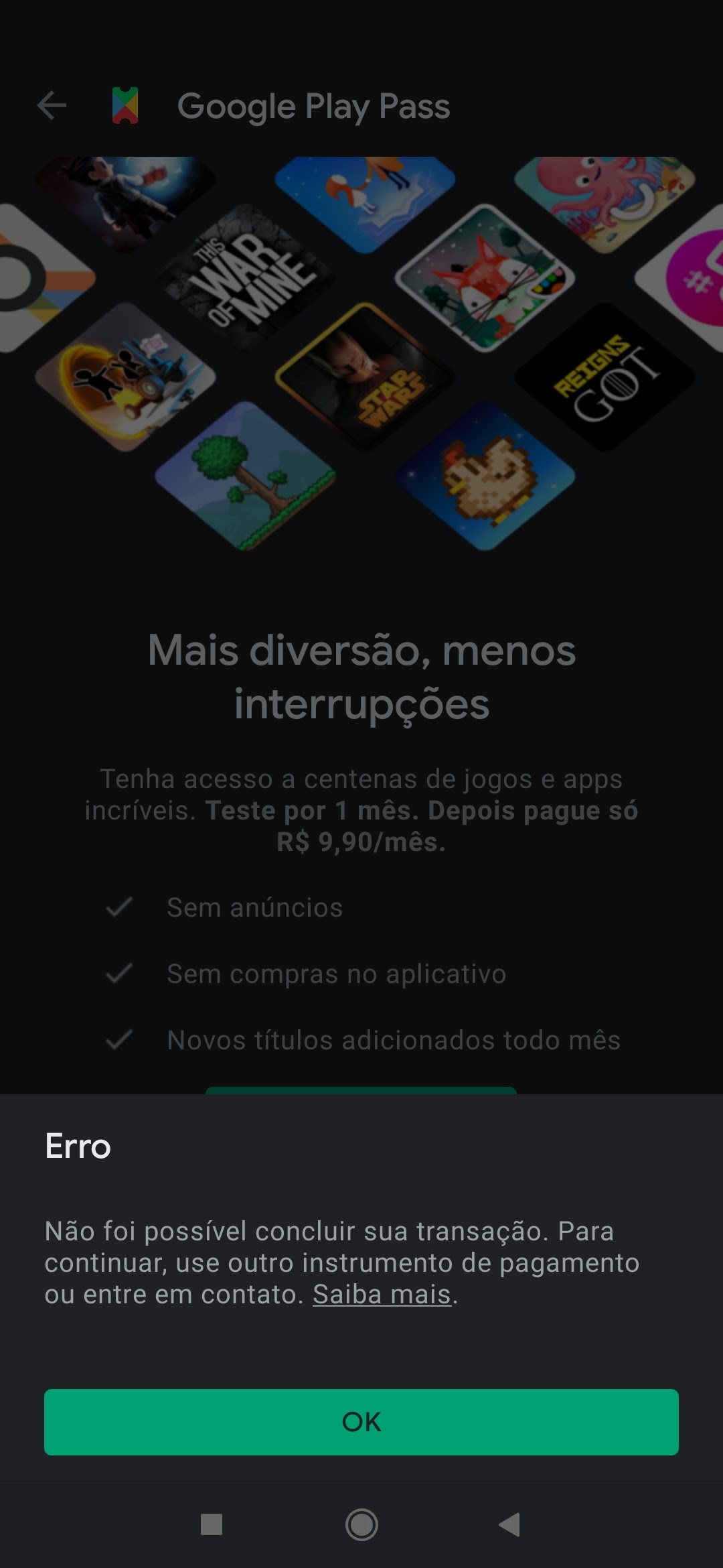 Não consigo fazer compras em jogos da Google play store - Comunidade Google  Play