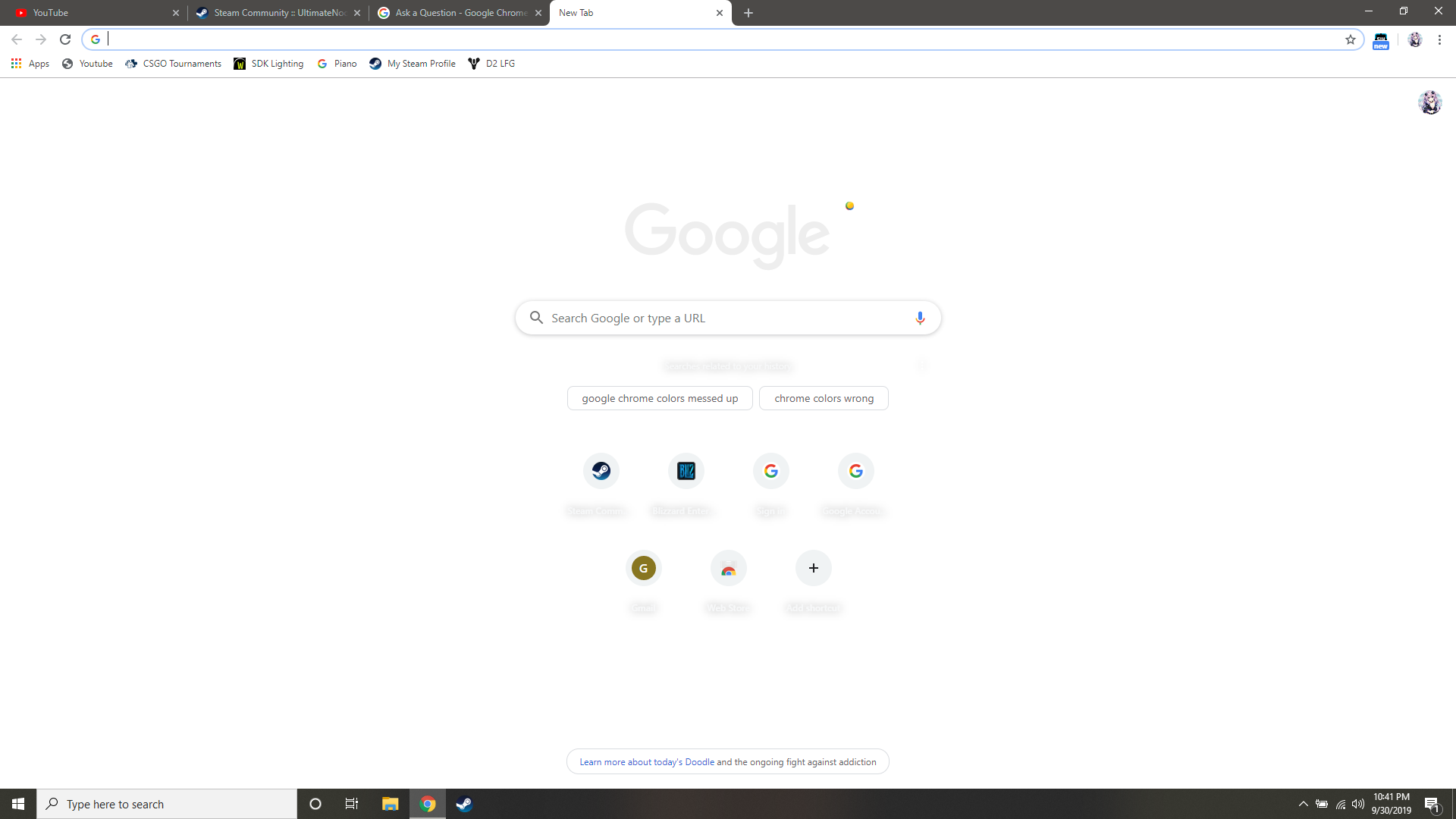 Why is my Google in white?