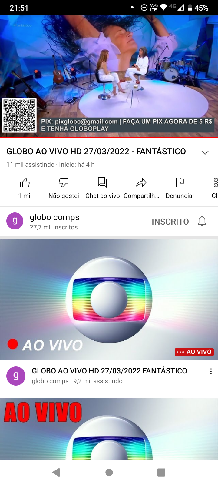 GLOBO AO VIVO AGORA 