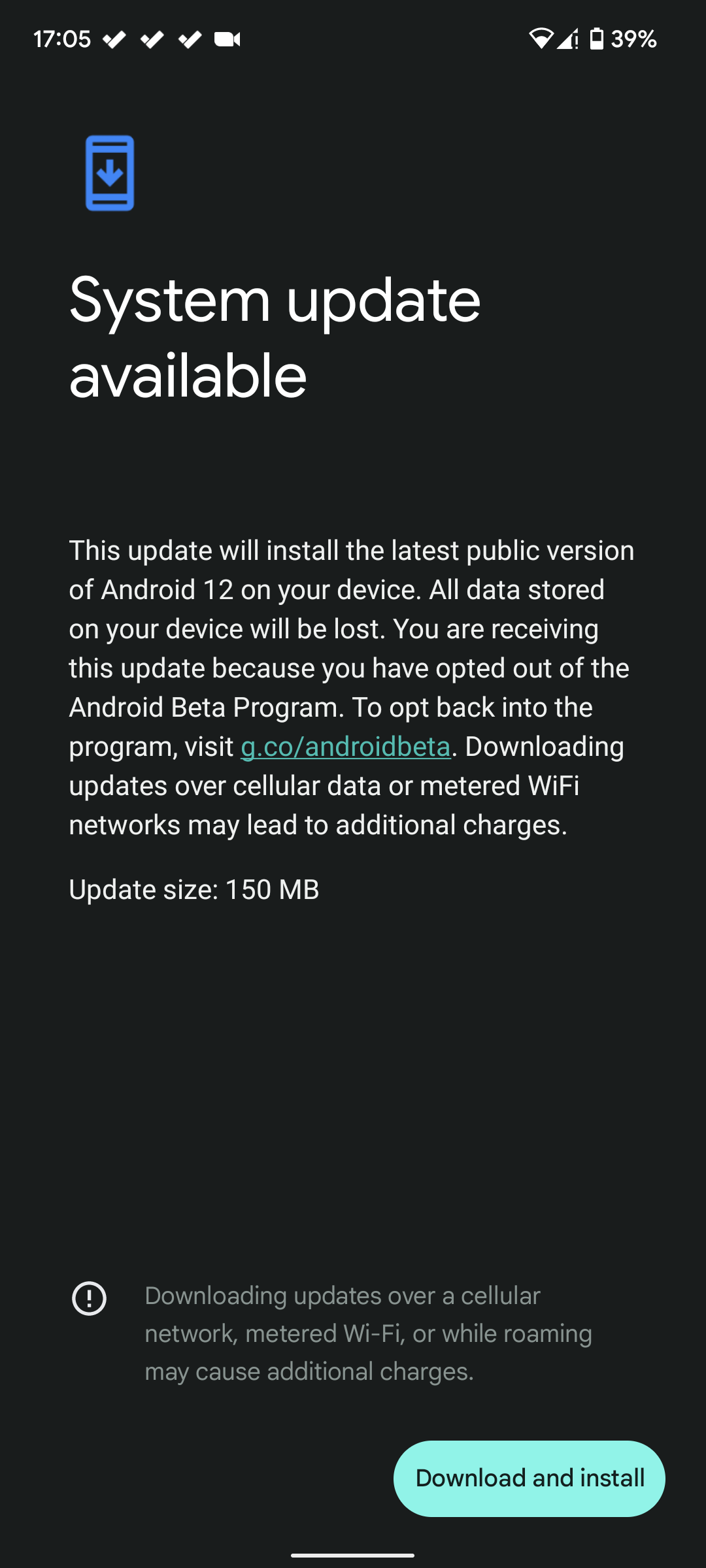 Android update stuck - Android Community