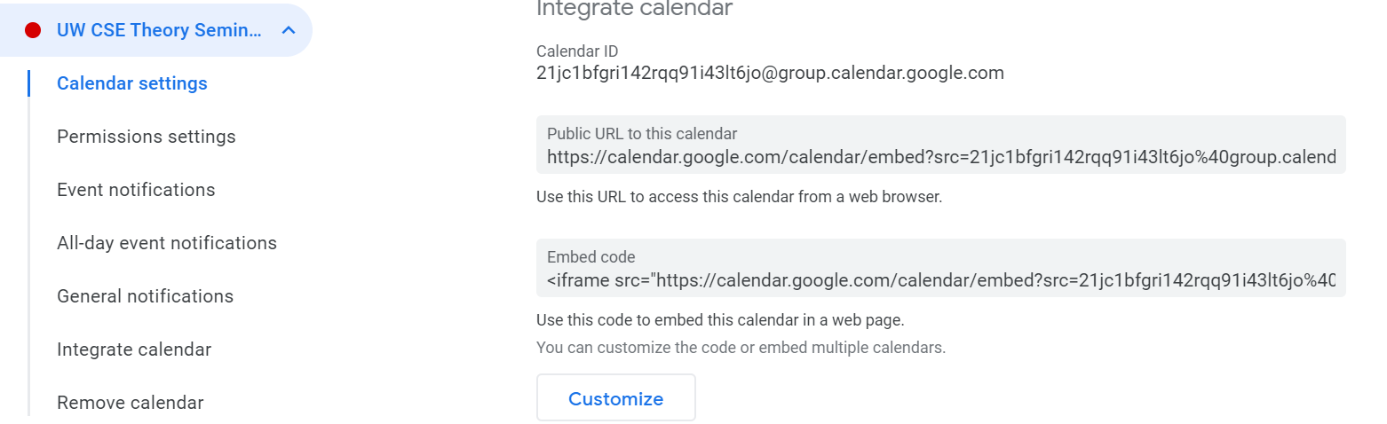 What is ical format of google calendar holdeneve