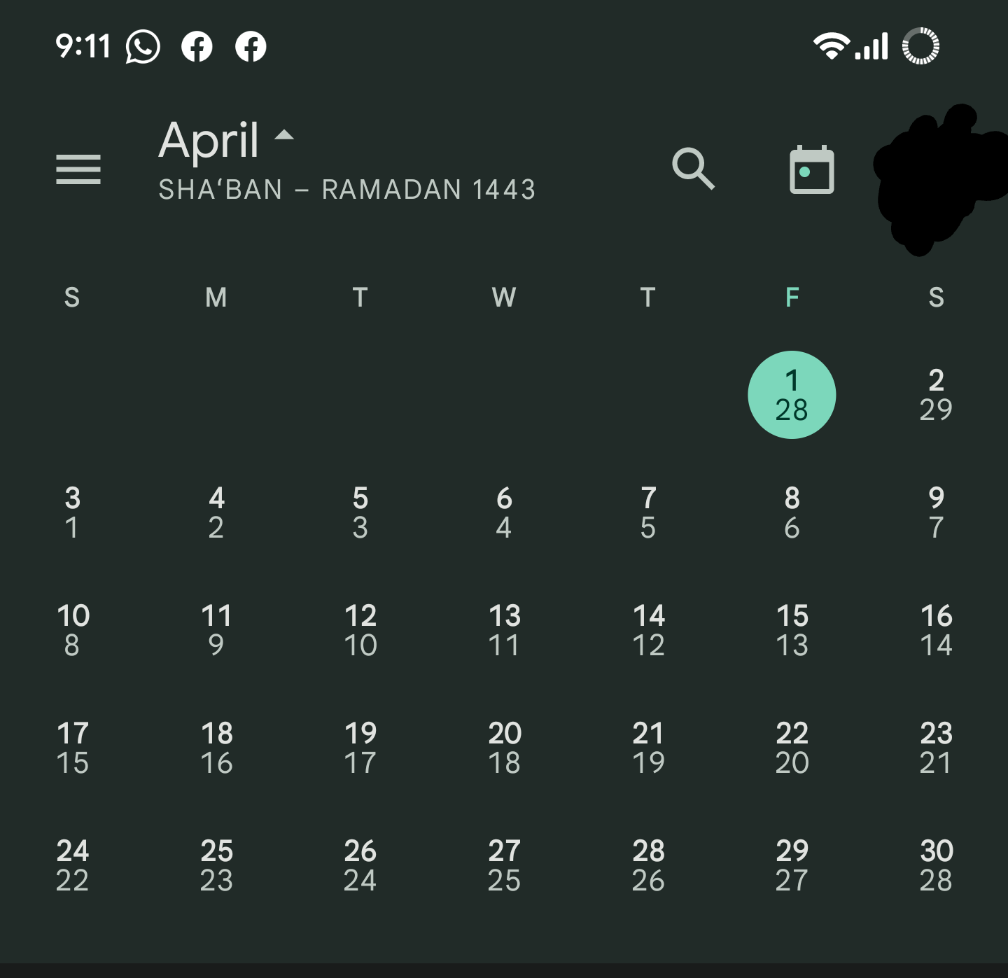 tomorrow calendar