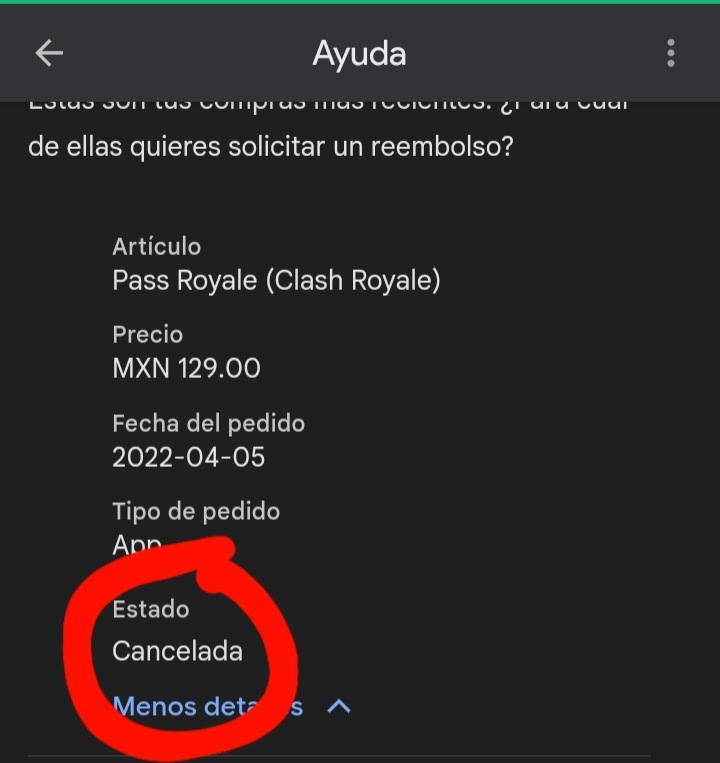 Cómo reembolsar el pass Royale?