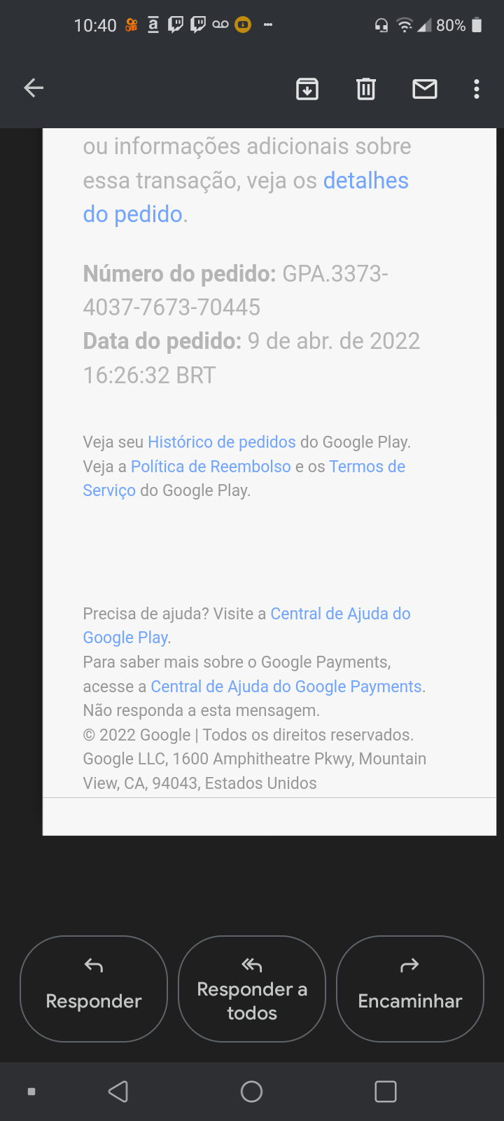 Como faço para pedir reembolso de uma compra que foi cancelada mais foi  descontada da minha conta - Comunidade Google Play