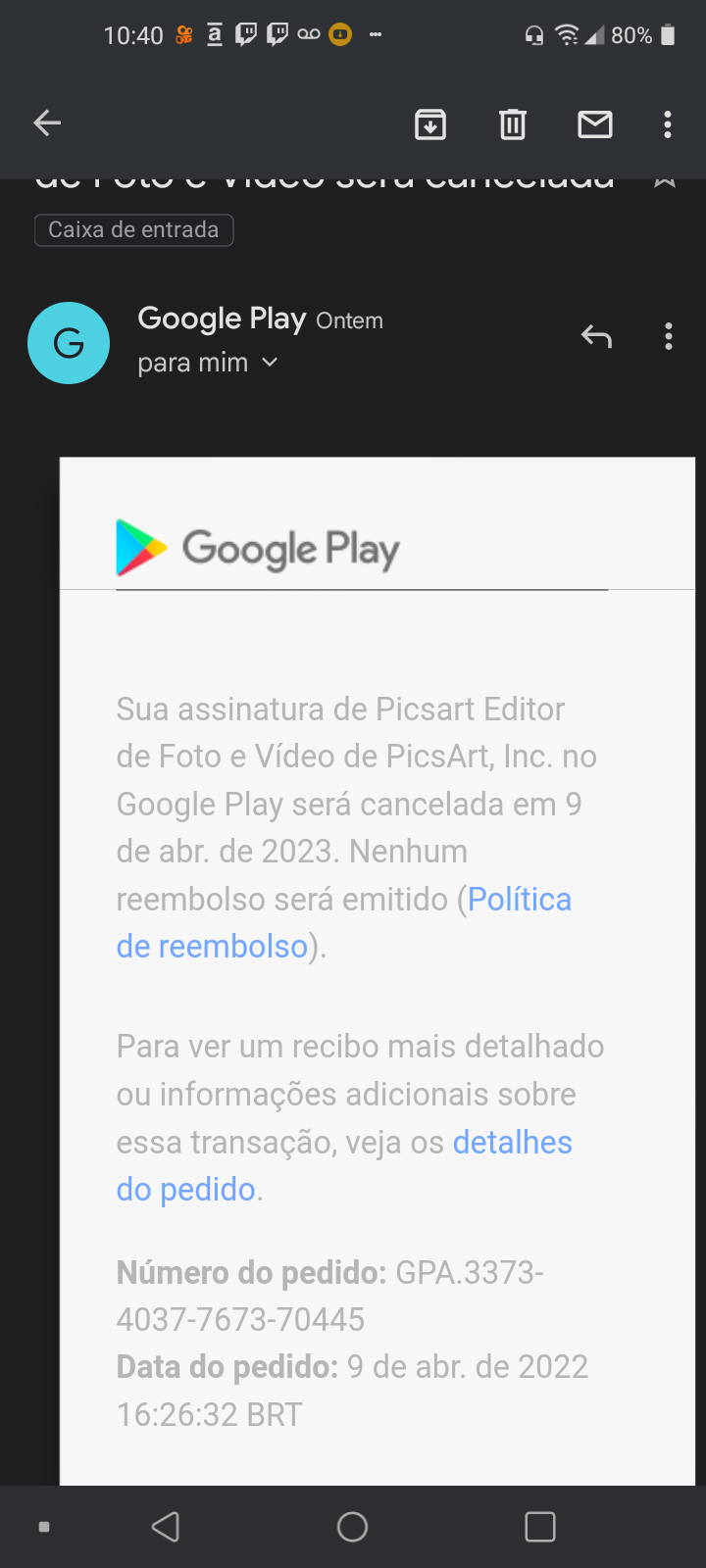 Como faço para pedir reembolso de uma compra que foi cancelada mais foi  descontada da minha conta - Comunidade Google Play