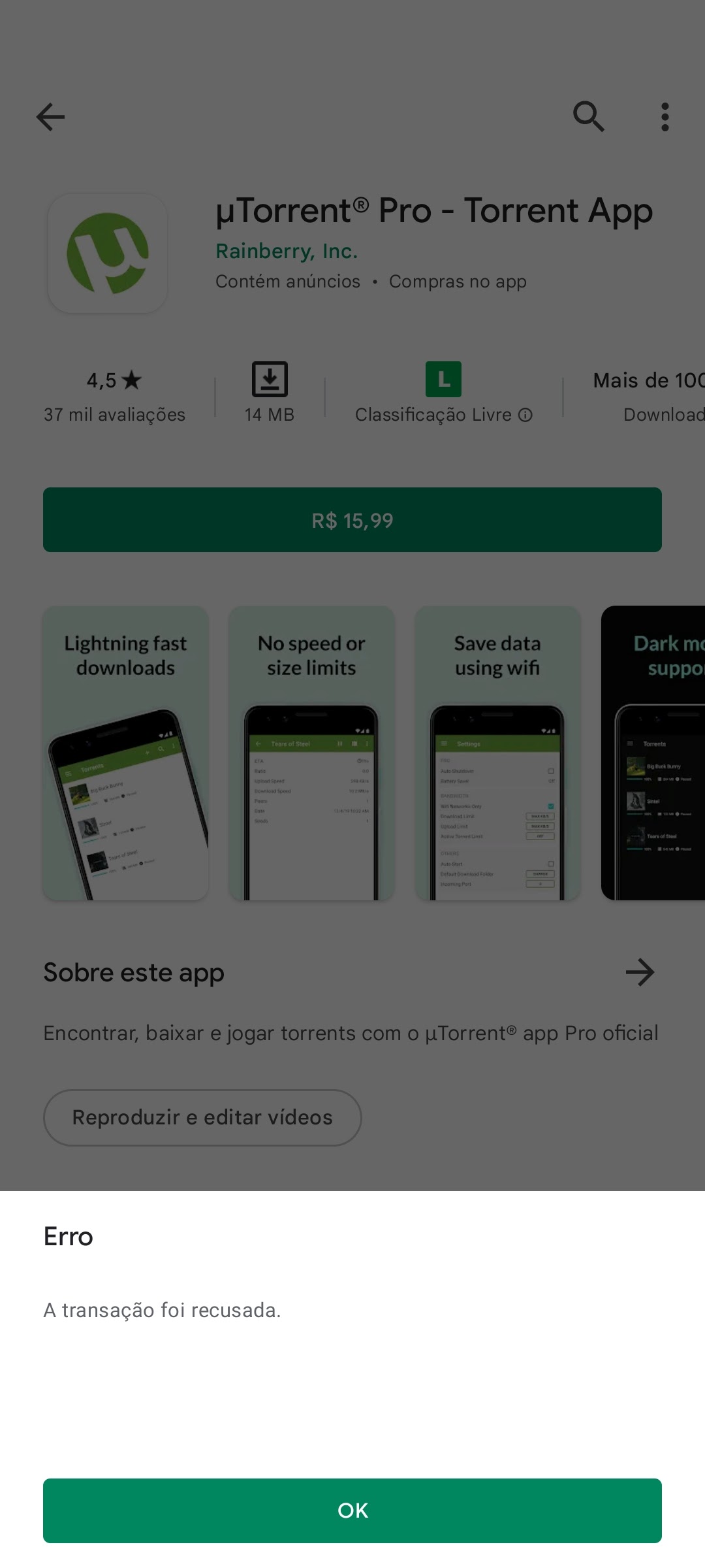 Não consigo baixar um jogo - Comunidade Google Play