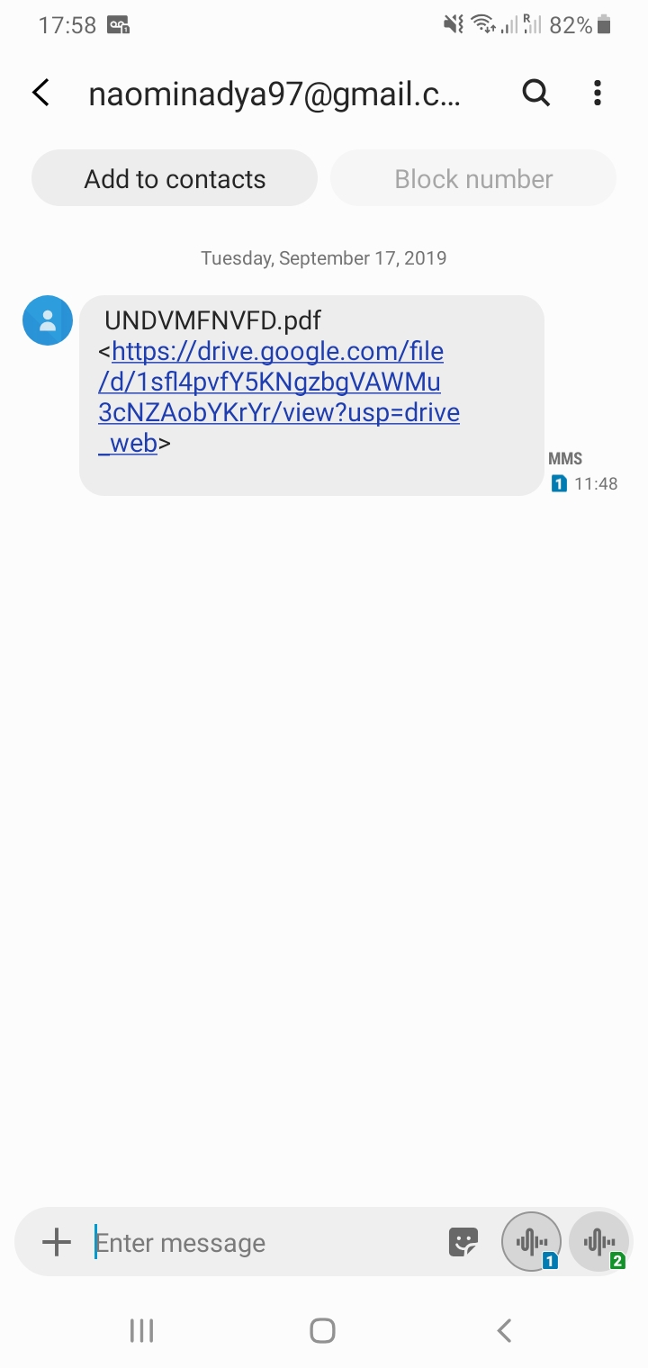 Getting Sms Messages From Gmail Accounts With Links To Google Drive I Have No Clue Who They Are Gmail Community