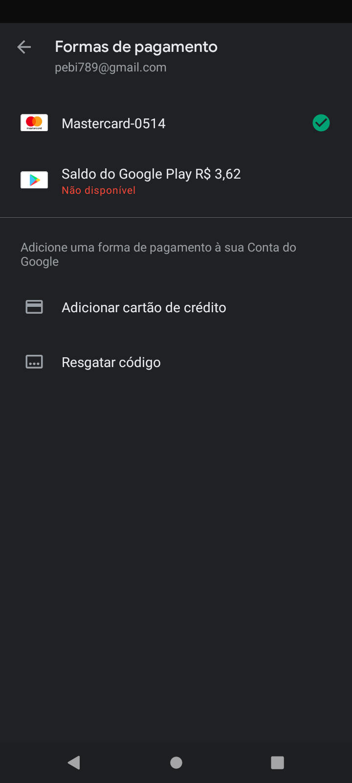 Como adicionar um cartão de crédito na Google Play do Android