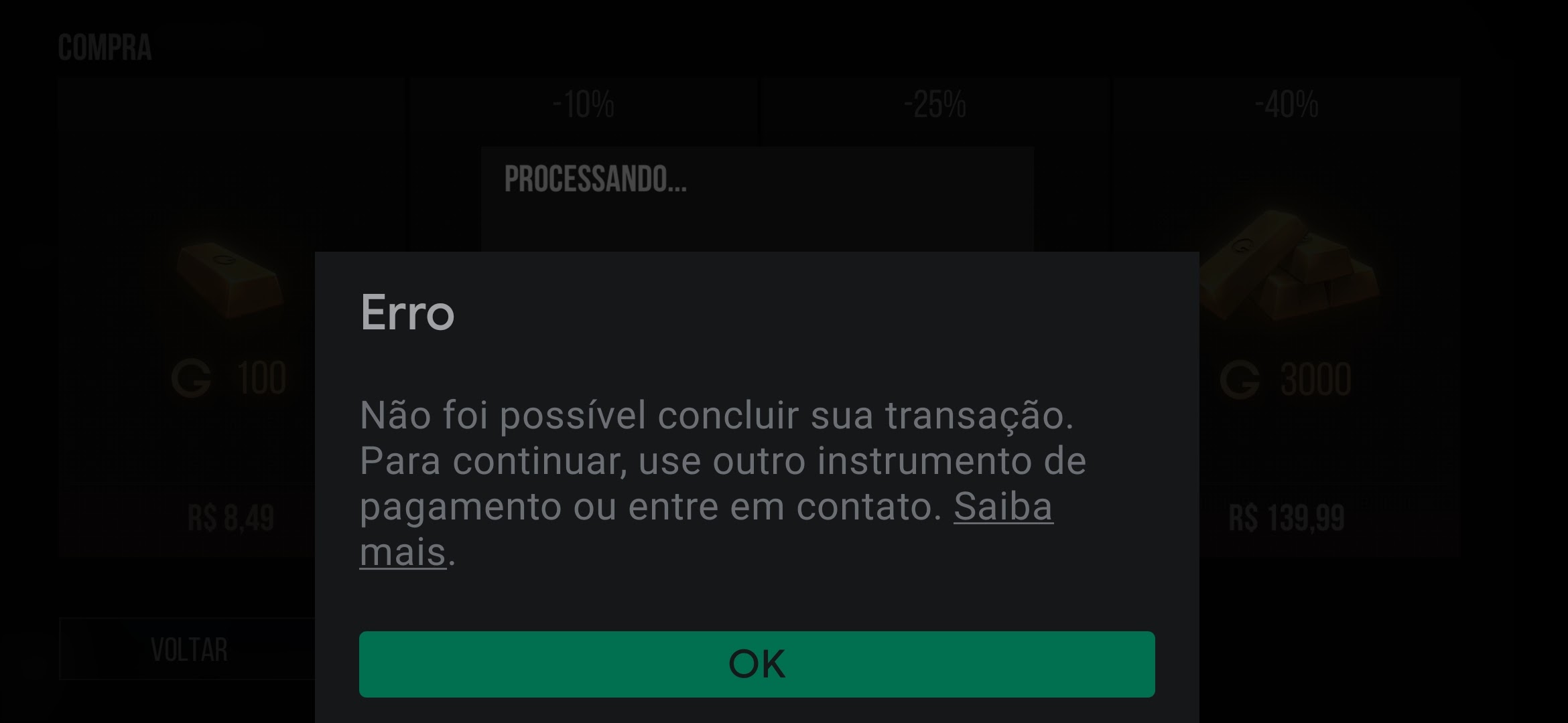 Problema com o pagamento no jogo - Comunidade Google Play