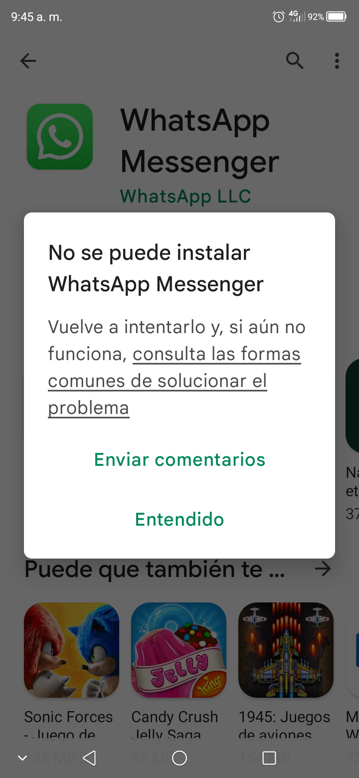 no puedo descargar whatsapp - Comunidad de Google Play