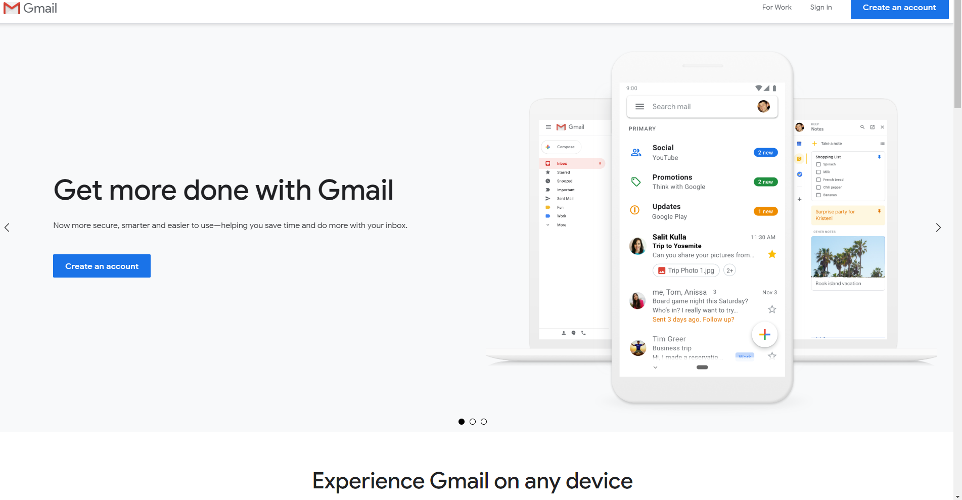 Gmail login page