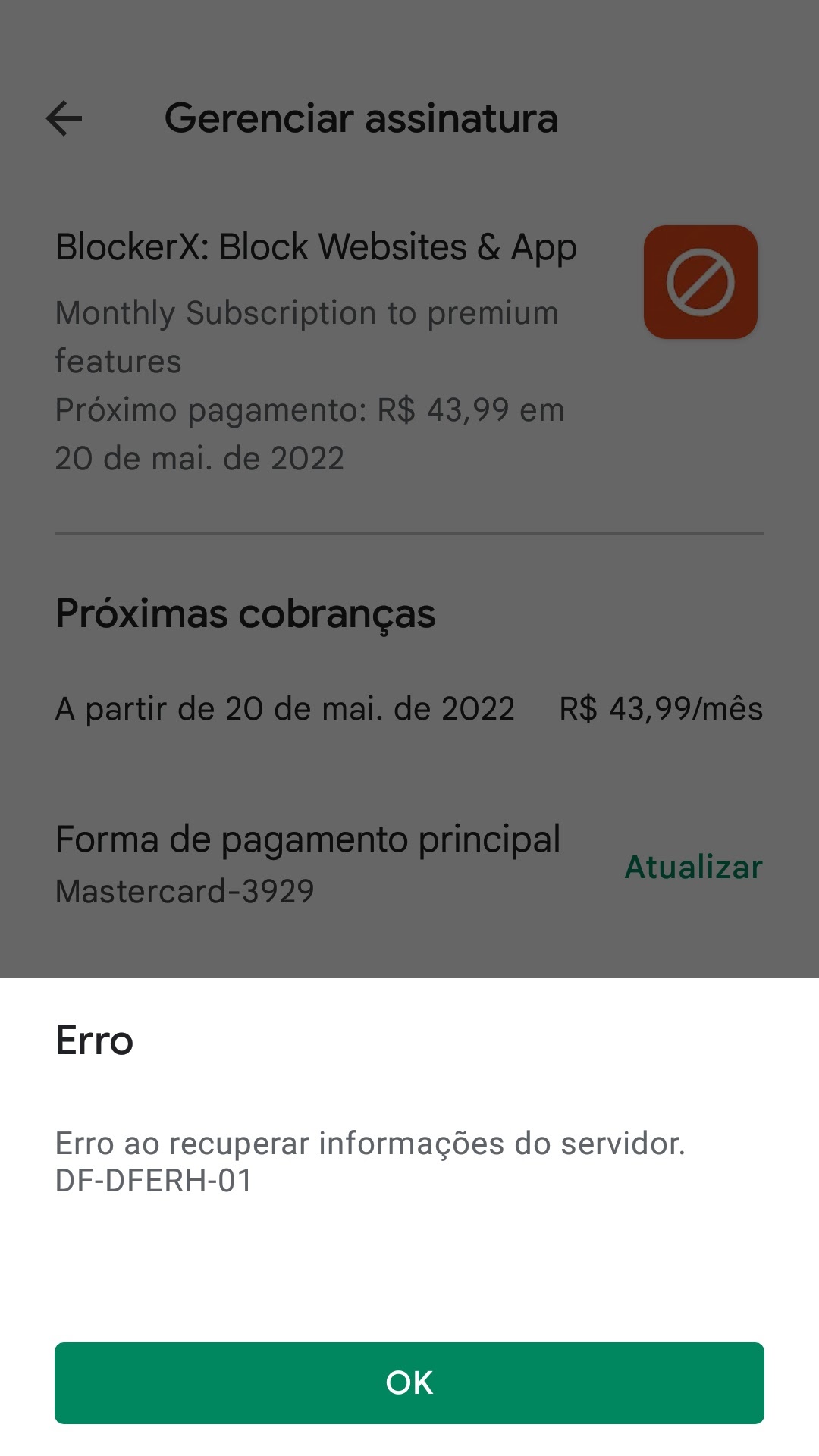 queria uma explicação do pq tem uma assinatura em um app sendo que eu não  fiz nenhuma - Comunidade Google Play