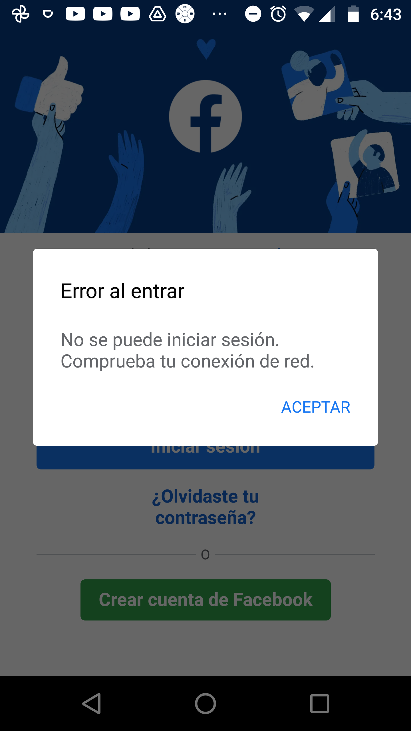 Facebook, Error