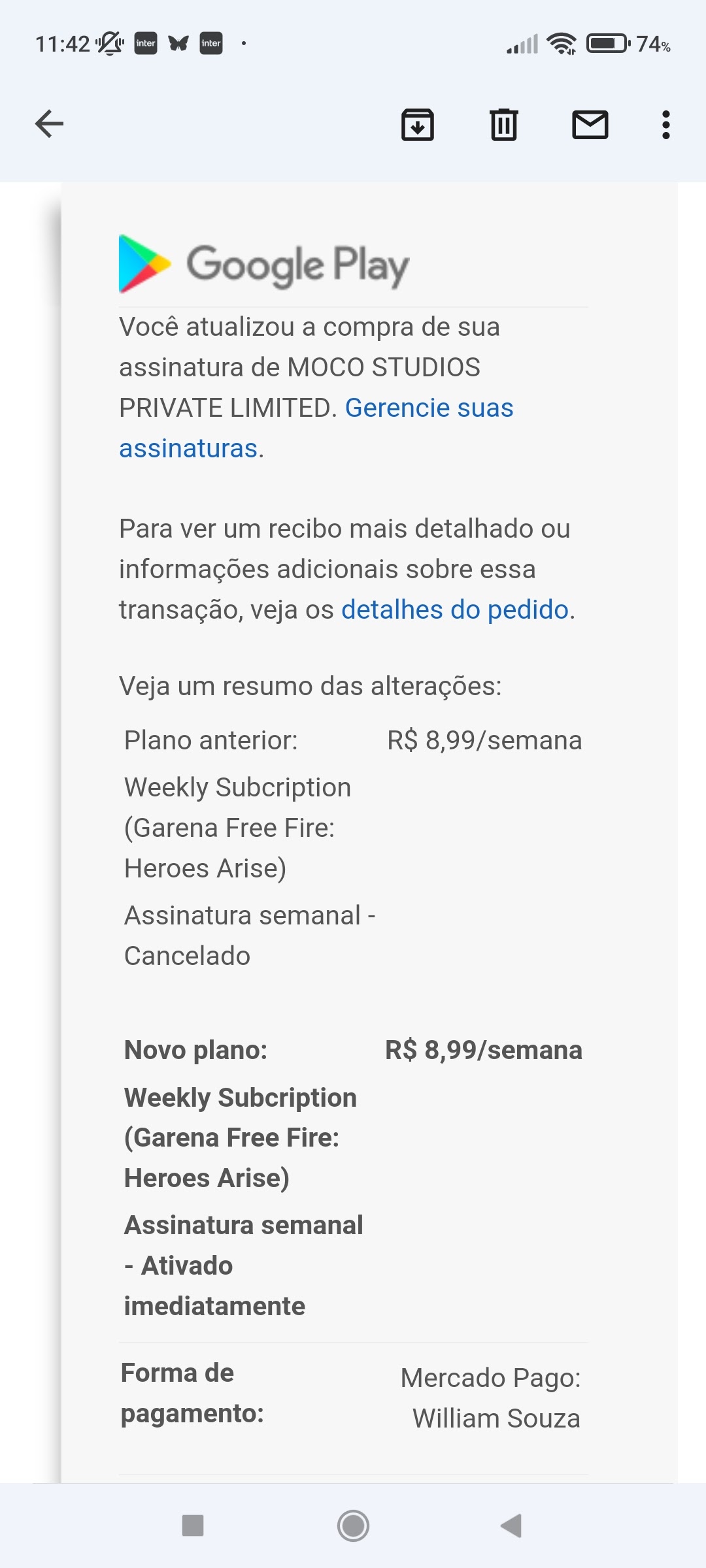 cancelar assinatura - Comunidade Google Play