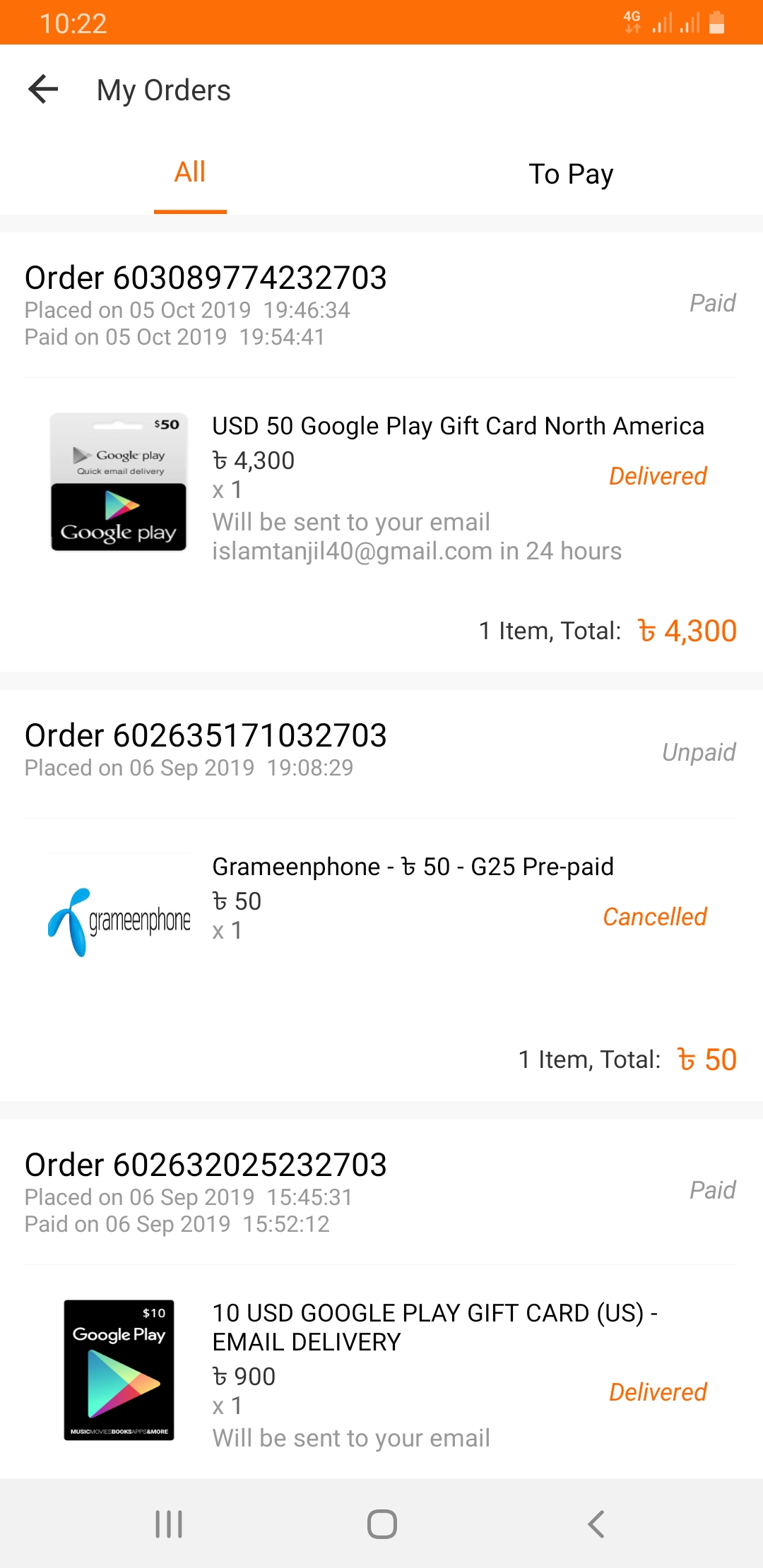 Gift Card Google Play 50 reais - Envio Digital - Gift Card Online