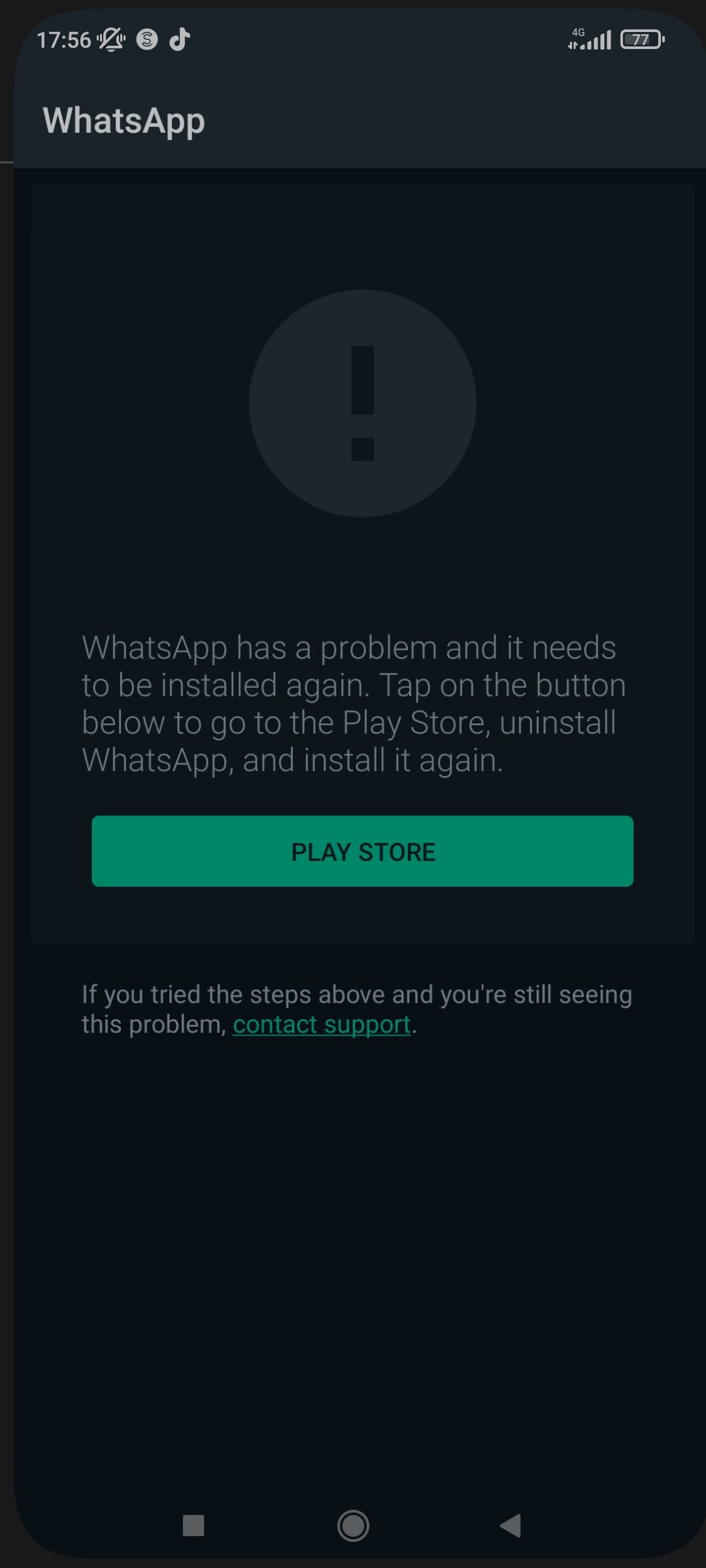 O meu whatsapp não abre mais e não sei o que acontece