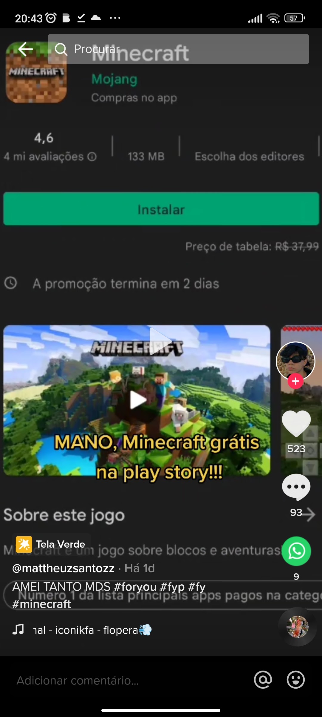 Não estou conseguindo instalar o jogo minecraft. - Comunidade