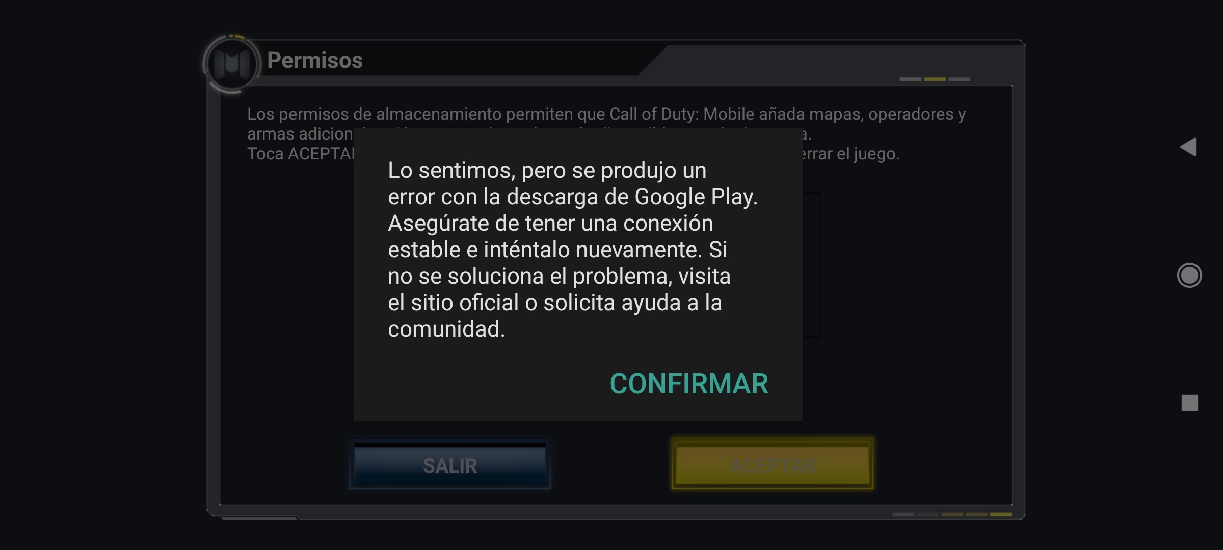 Erro durante o download do Google play, no momento de iniciar o jogo call  of duty mobile - Comunidade Google Play