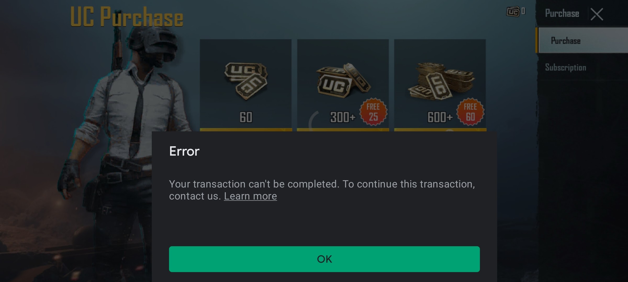 Transaction error - Google Play Community