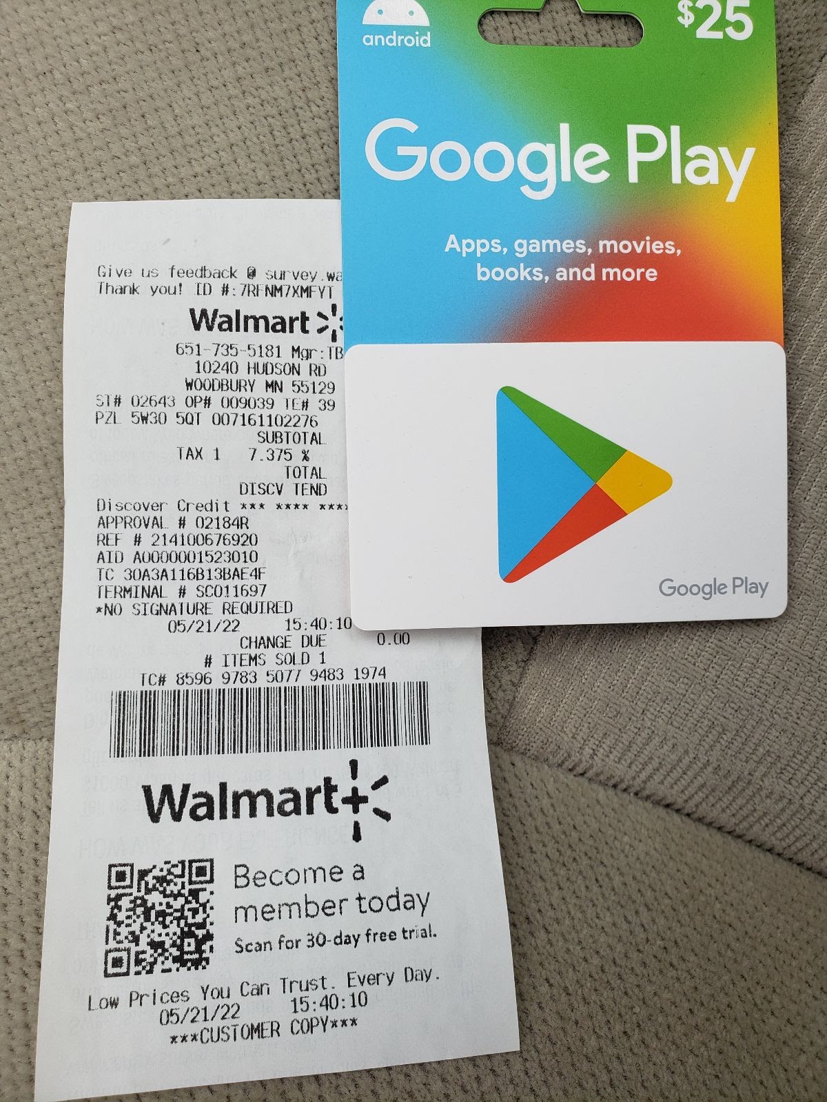 GooglePlay Gift Card $25 (US) - Gamers Colony