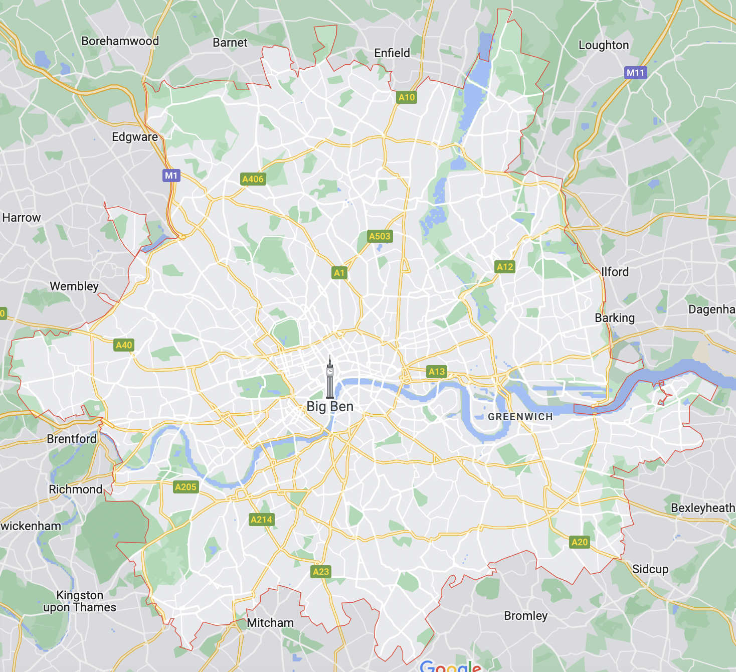Map Outline Of London Google Maps Community