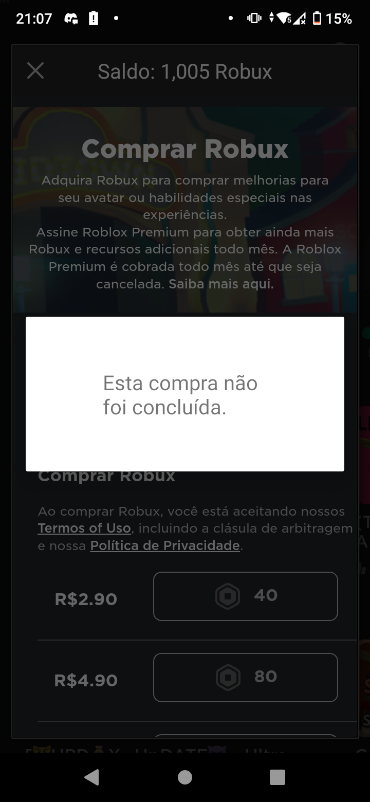 Não consigo renovar minha assinatura na ROBLOX - Comunidade Google Play