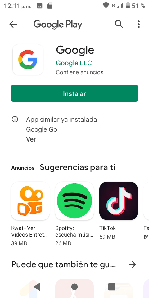 No puedo instalar de  Go porque no hay suficiente espacio -  Comunidad de Google Play