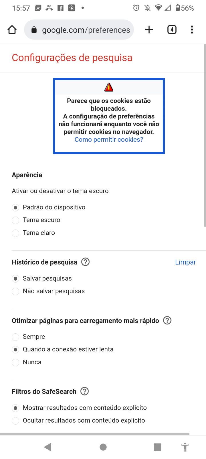 Como ativar o JavaScript no celular com o Chrome