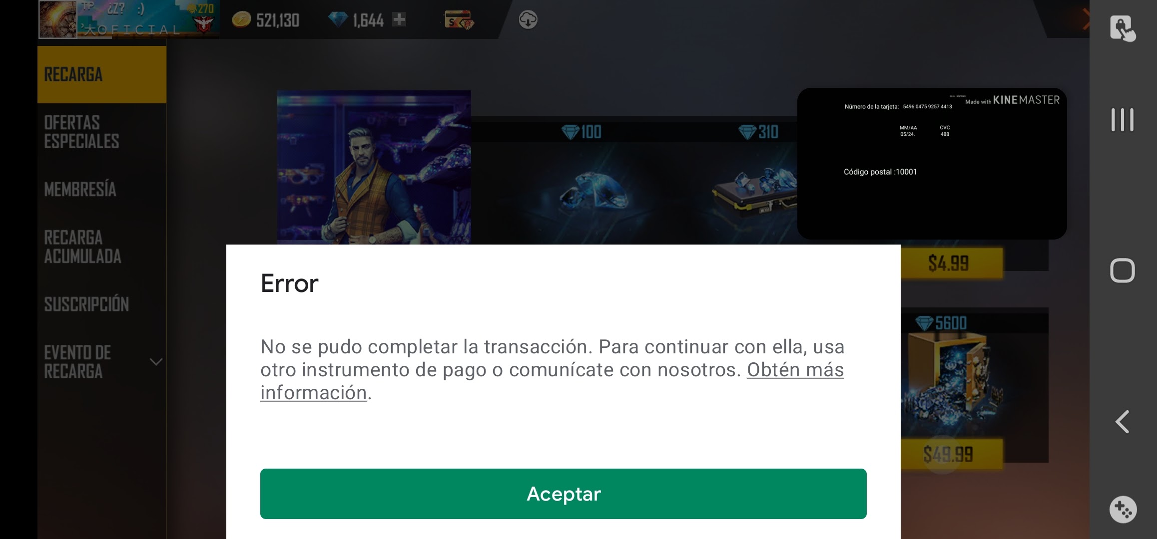 Não tô conseguindo comprar diamantes no kwai - Comunidade Google Play