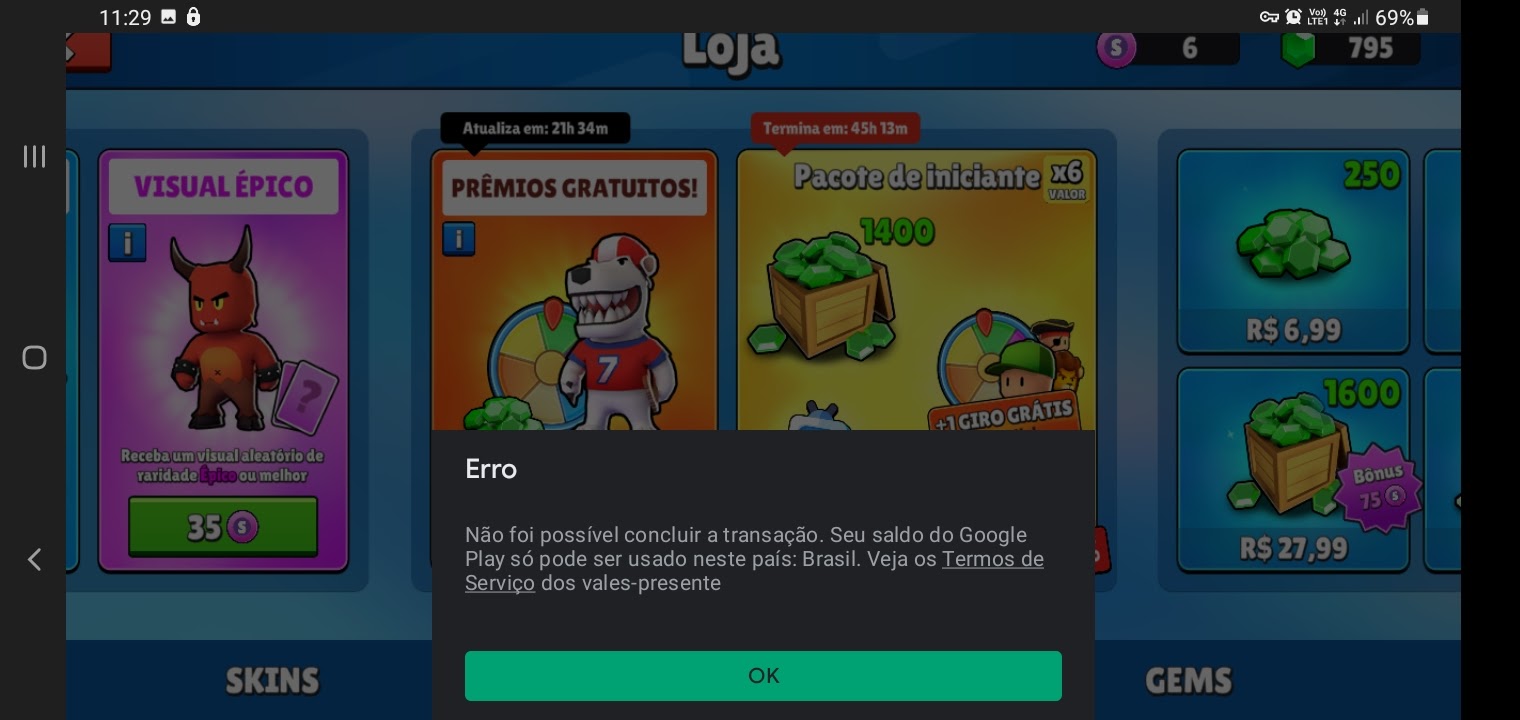 Ocorreu um erro quando eu fui fazer uma recarga no jogo chamado free fire -  Comunidade Google Play