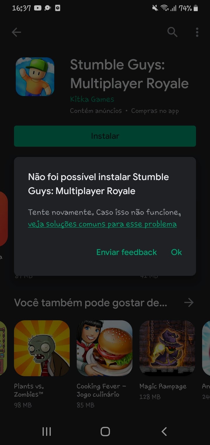 Não consigo sair da beta do stumble guys da empresa kitka games -  Comunidade Google Play