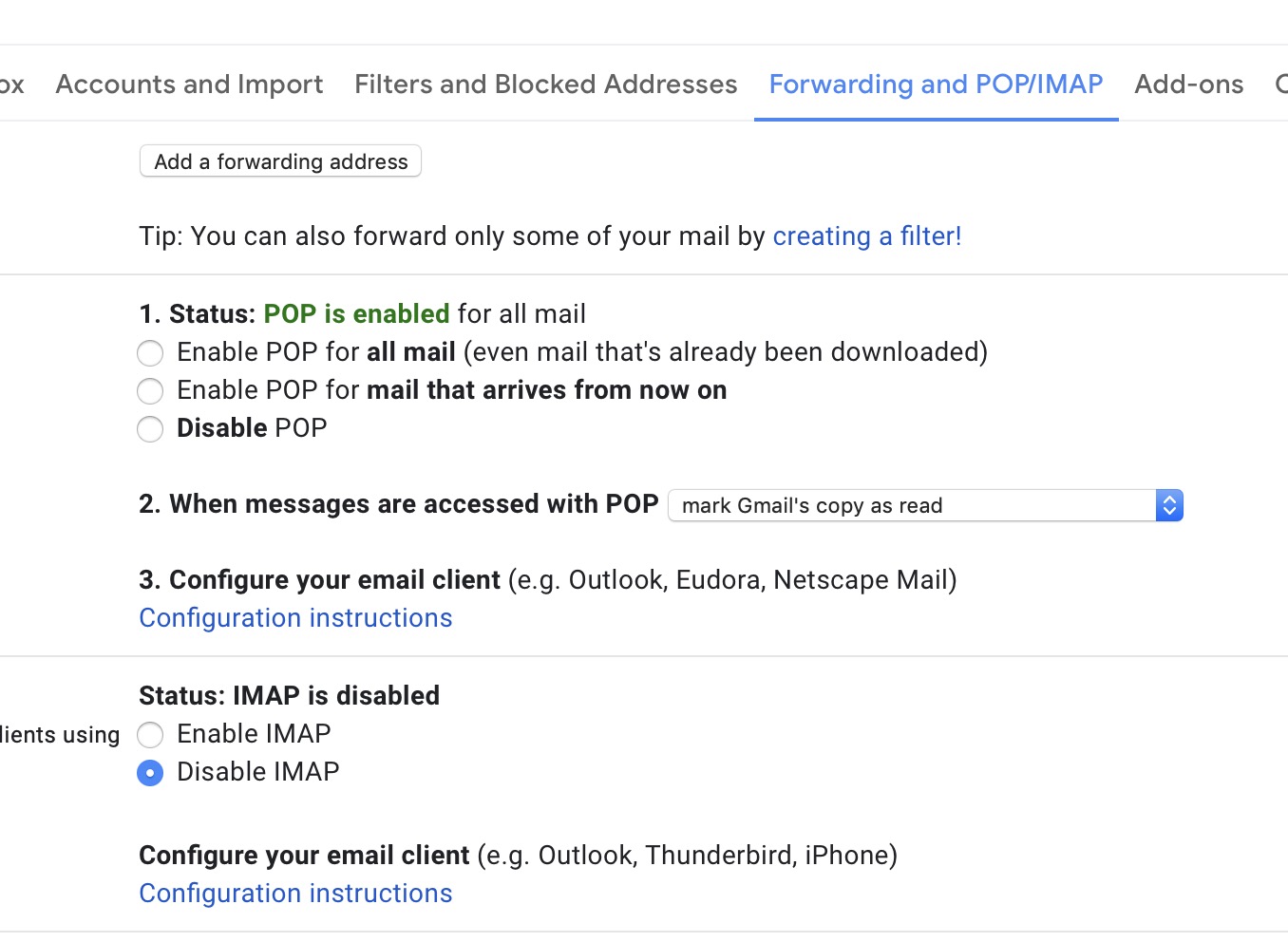 does apple mail download all gmail messages