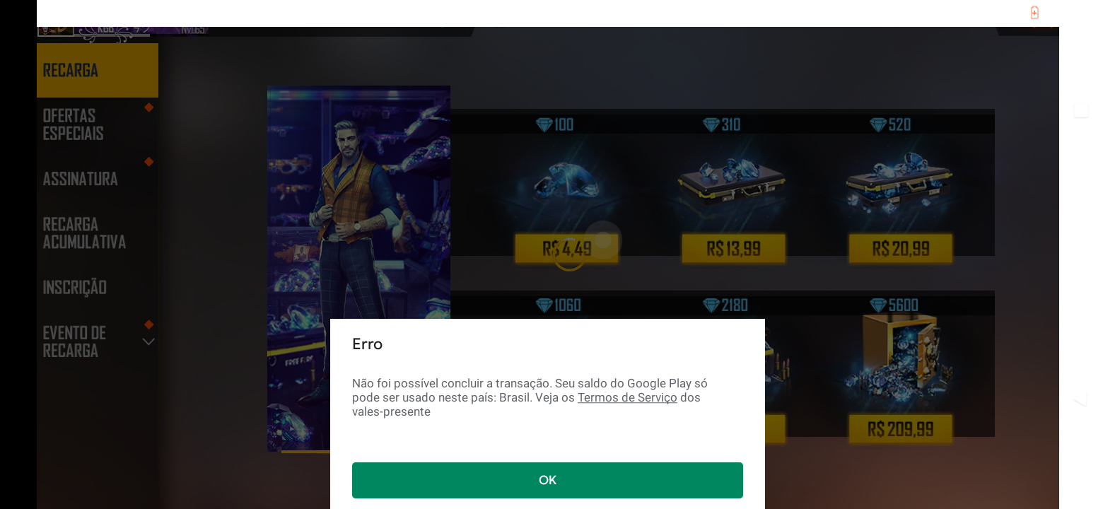 Erro de compra de diamante no Free fire - Comunidade Google Play