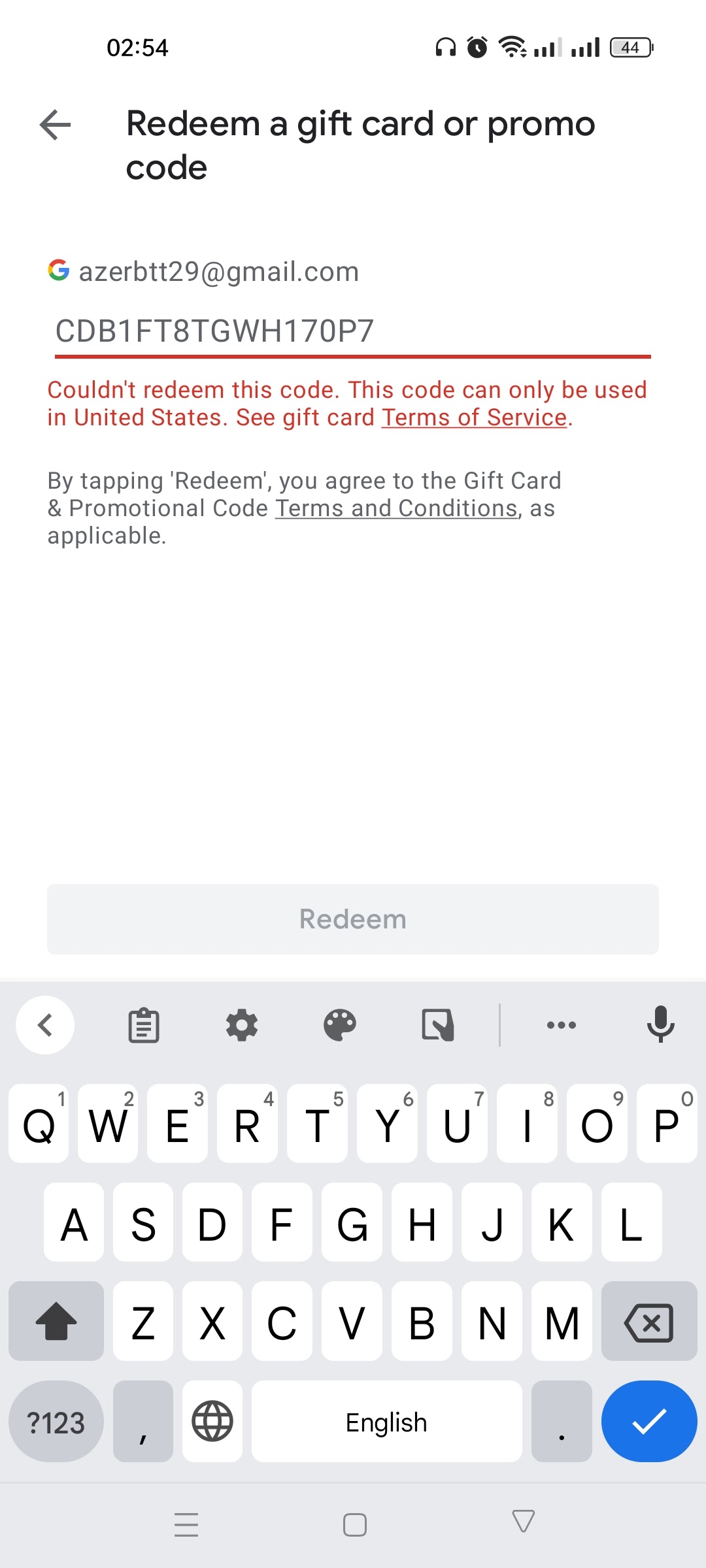 I messed up the redemption code - Google Play Community