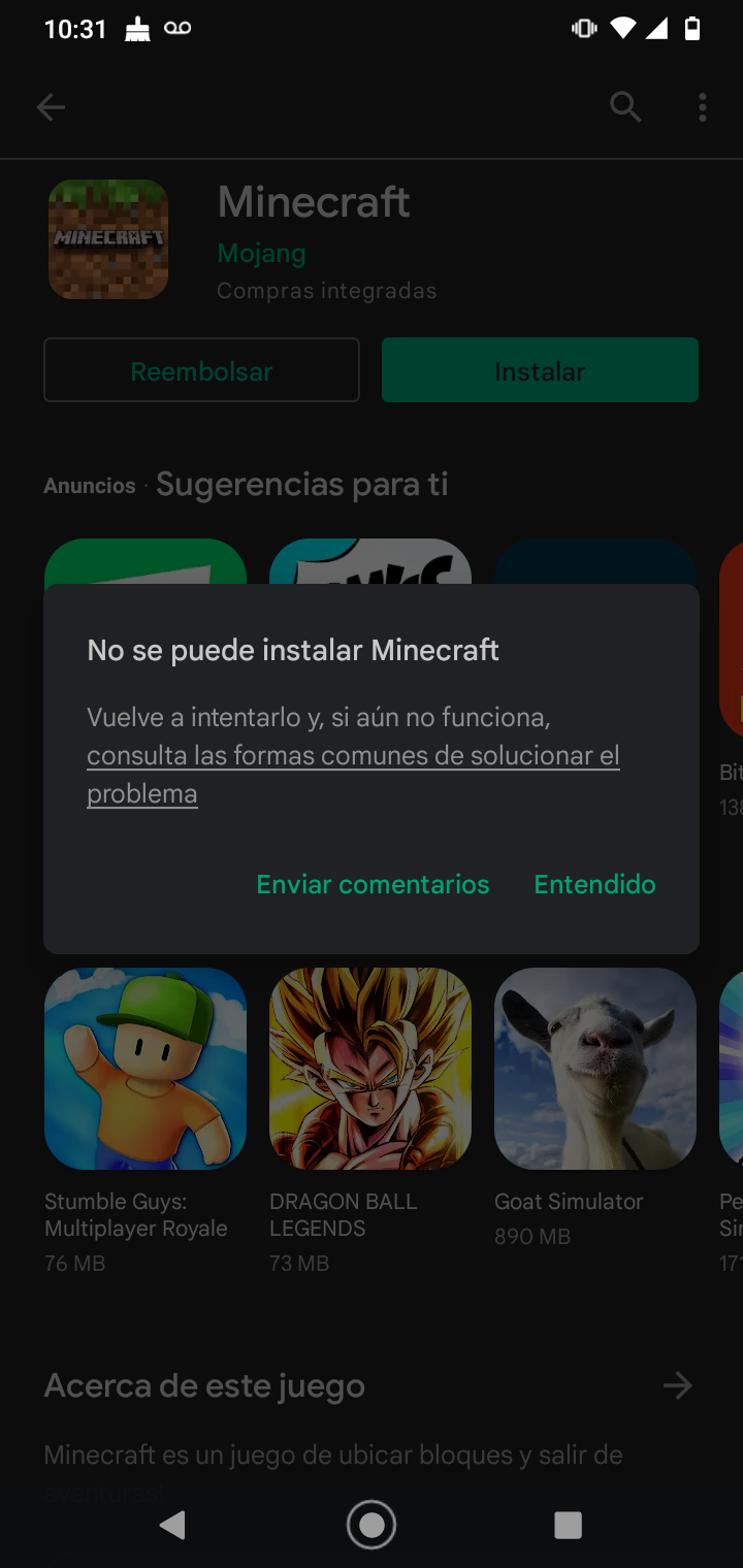 Maicraf nose puede descargar - Comunidad de Google Play