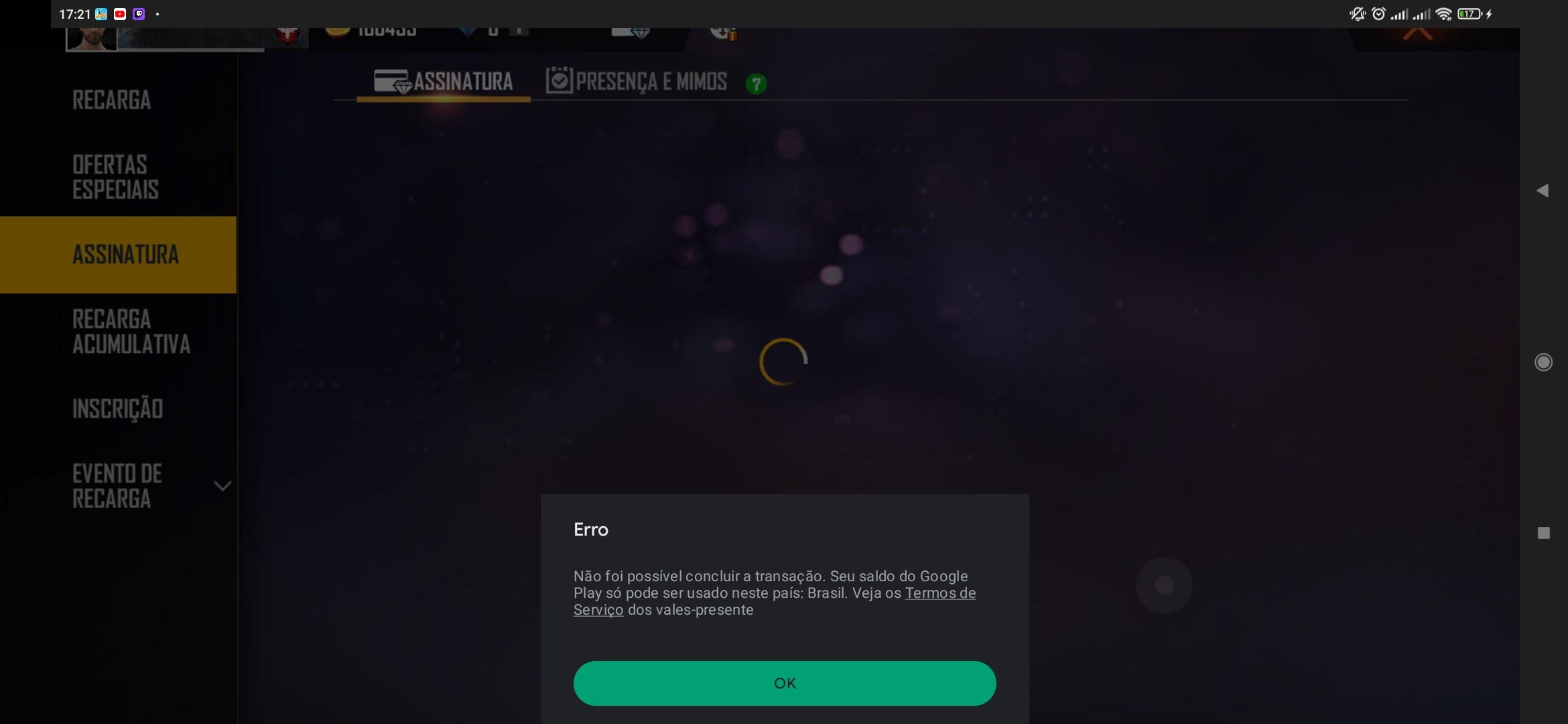 ERRO EM PAGAMENTO NO FREE FIRE - Comunidade Google Play