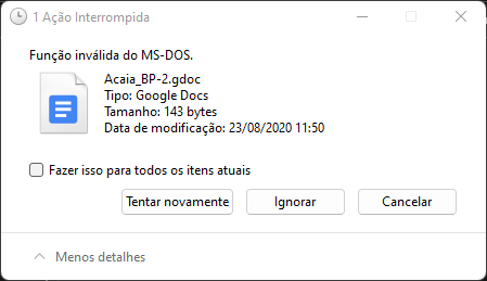 Google Docs e Drive dão erro ao criar, copiar e converter