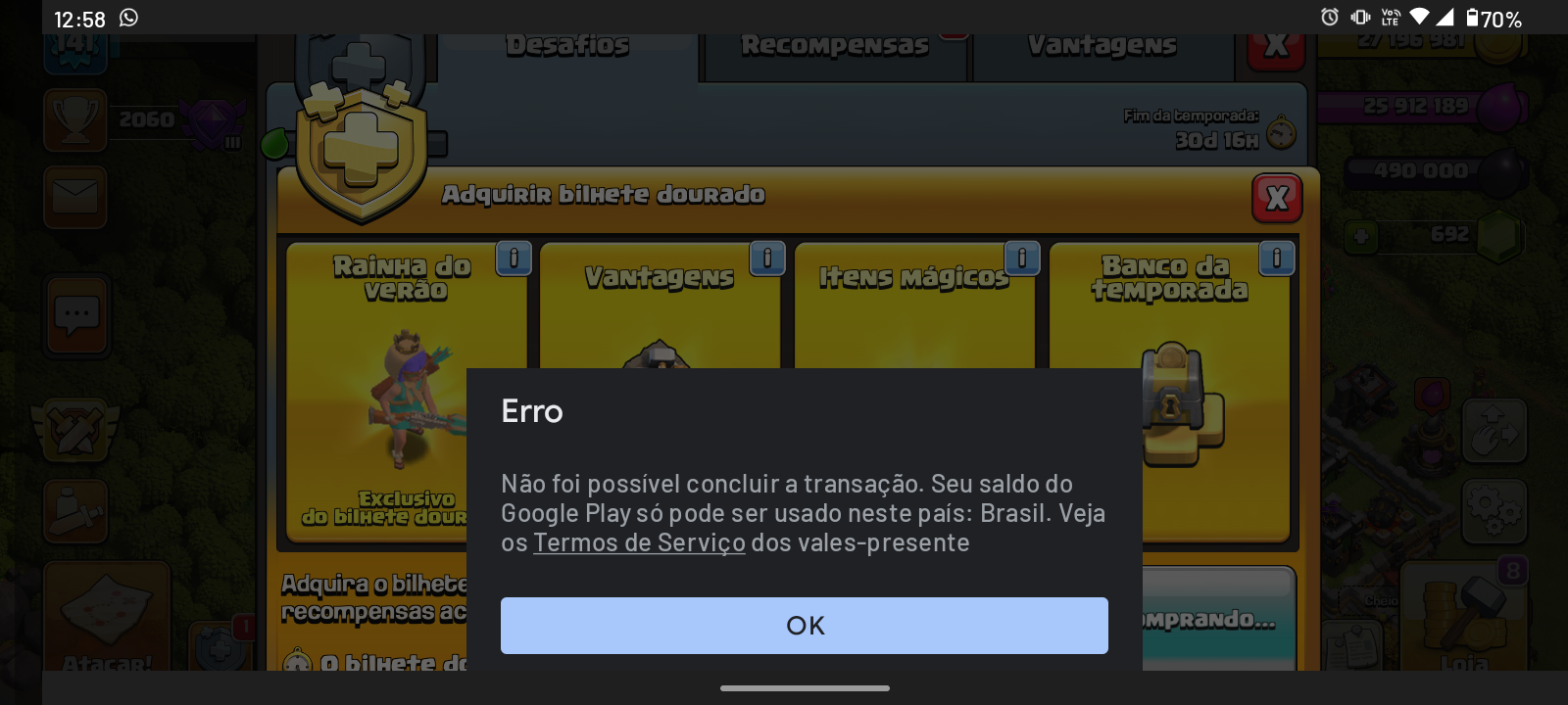 Não consigo realizar compras pelo Google play por conta de não está no pais  mais eu morro no pais Br - Comunidade Google Play