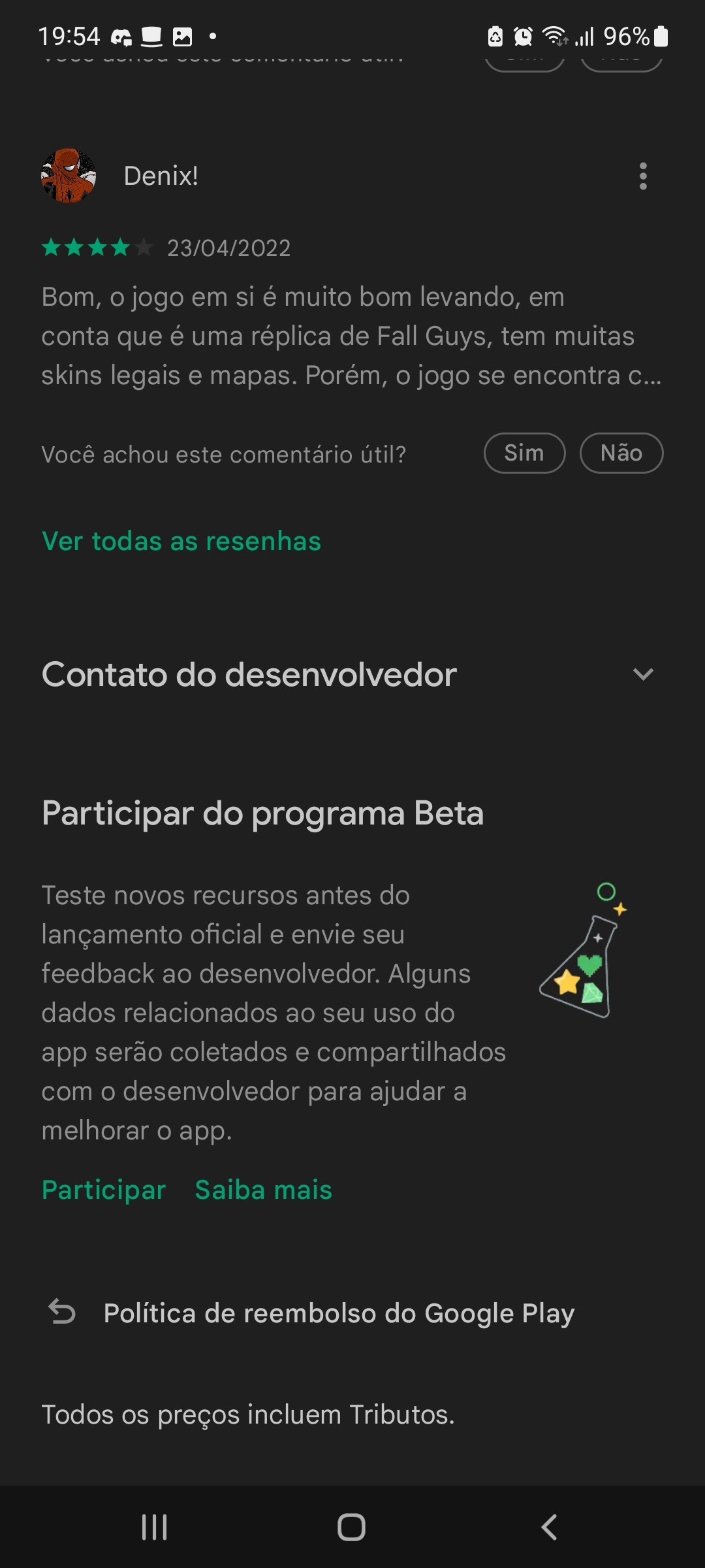 Não consigo sair da beta do stumble guys da empresa kitka games