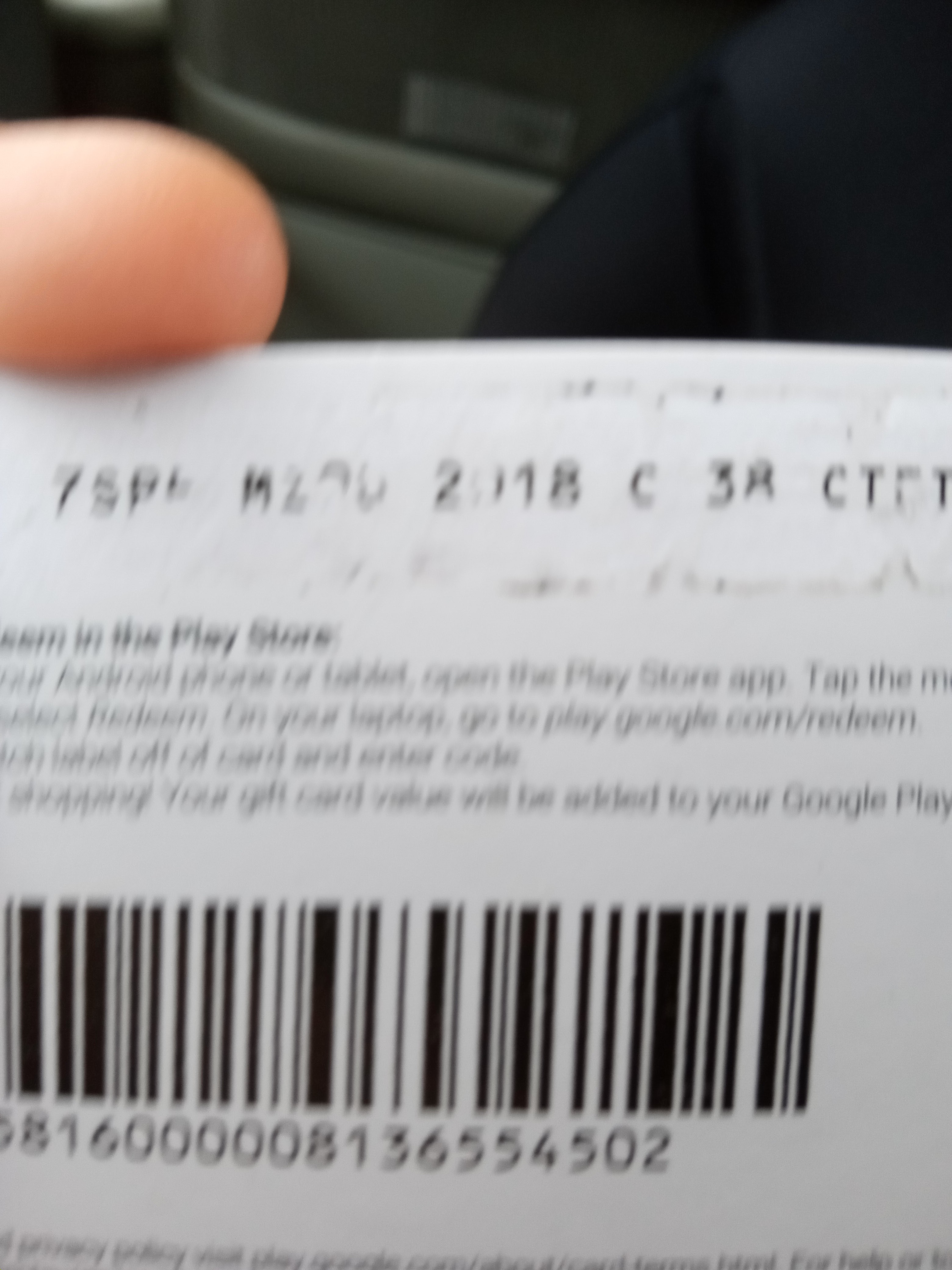 I pill off the code on my google play gift card - Google Play Community