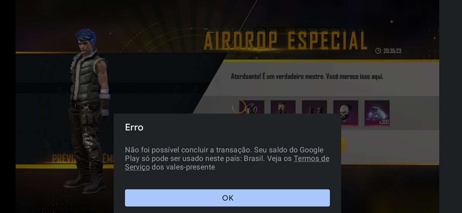 Erro na compra de diamante ff - Comunidade Google Play