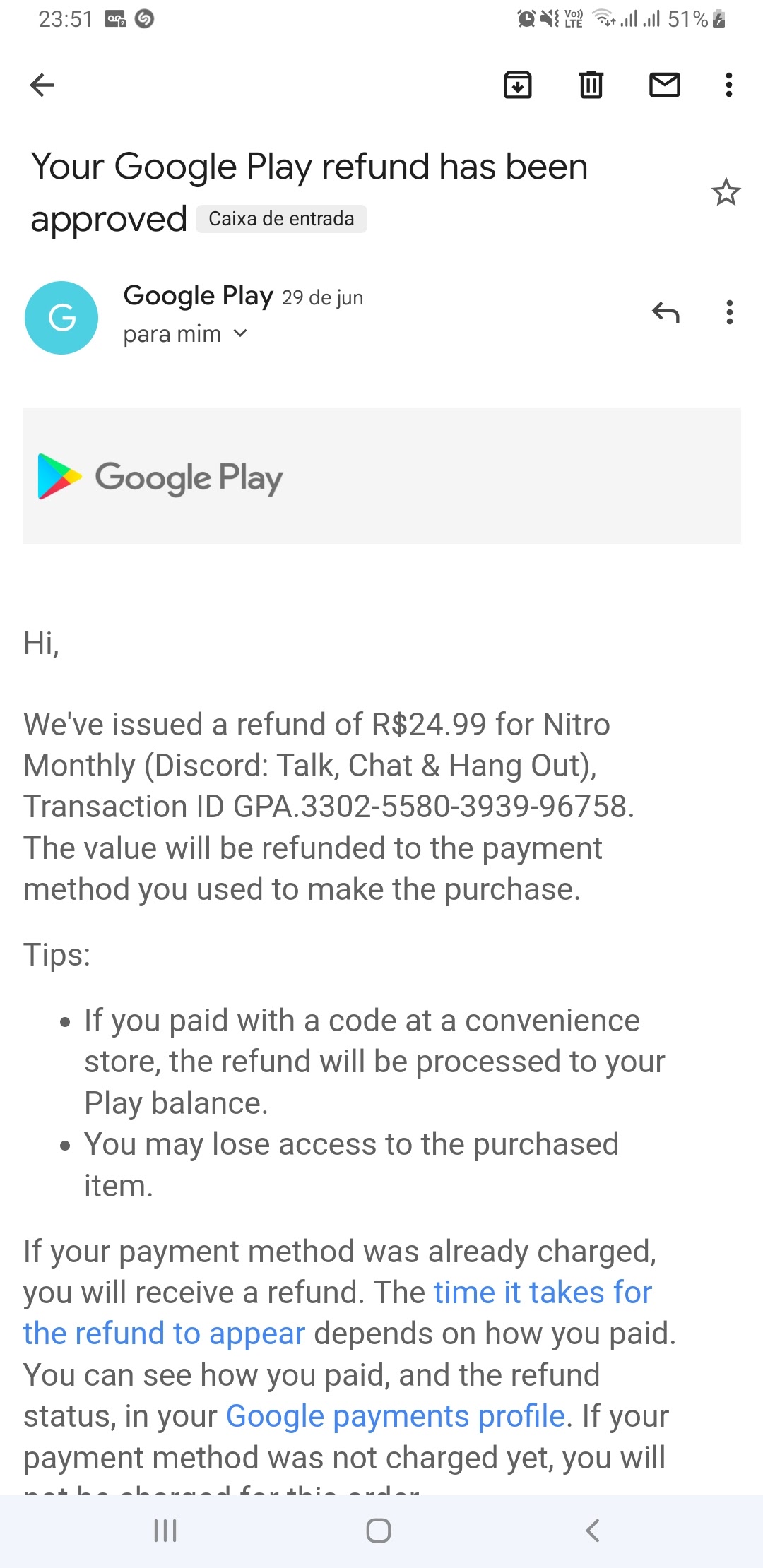 Como faço para cancelar o meu reembolso? - Comunidade Google Play