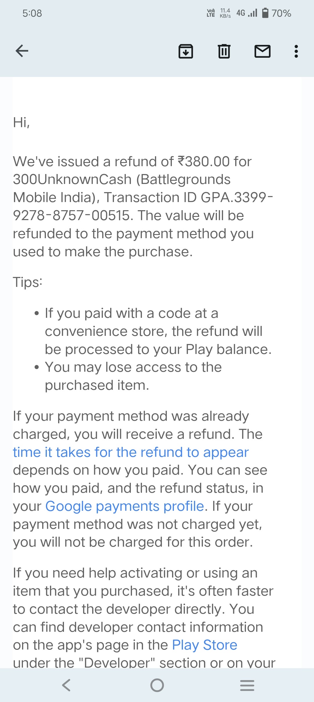 How to get a refund on Google Play Store