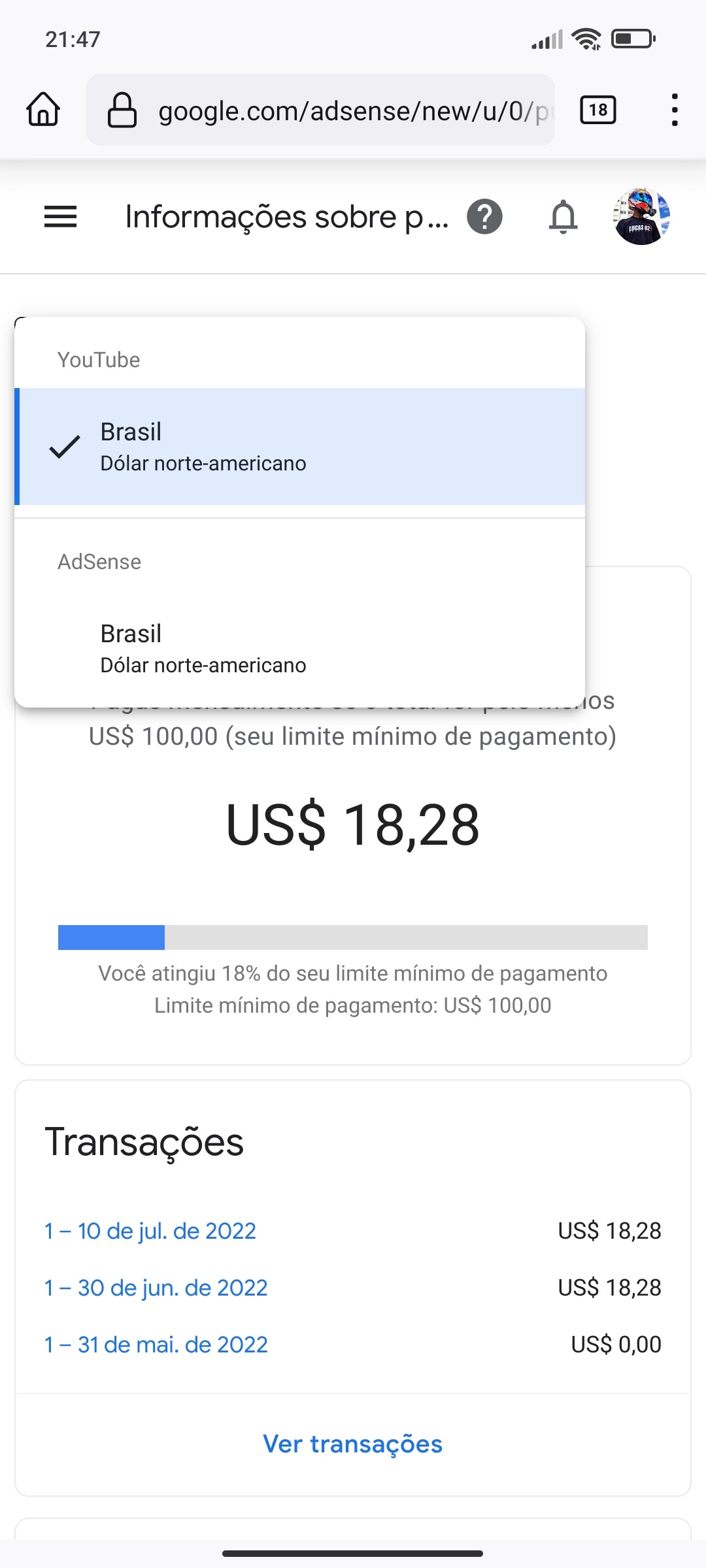 Oi , eu já tenho 140 dólar .. mas no site do Google AdSense só mostra 80  dólar .poderia me ajudar ? - Comunidade Google AdSense