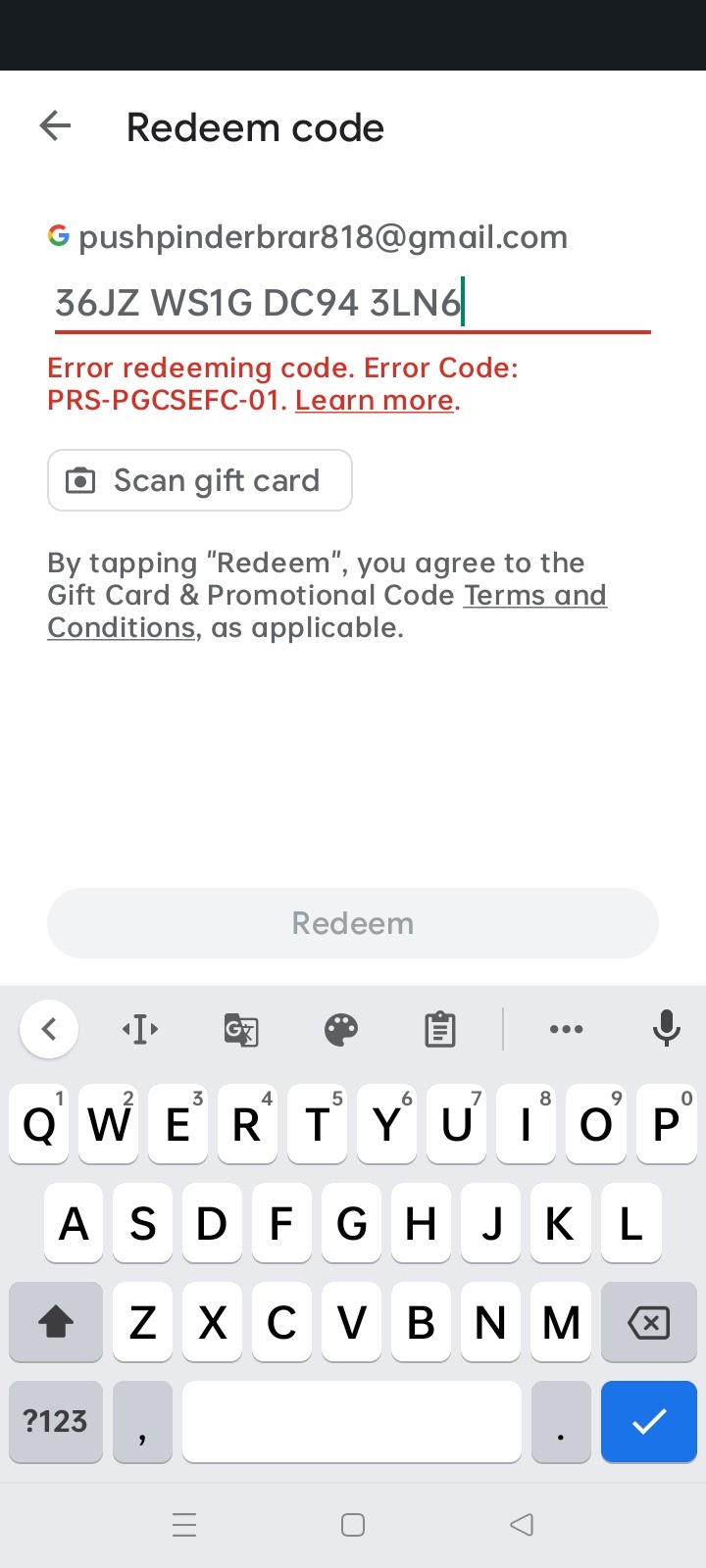 We need more information reedem your gift card - Google Play Community